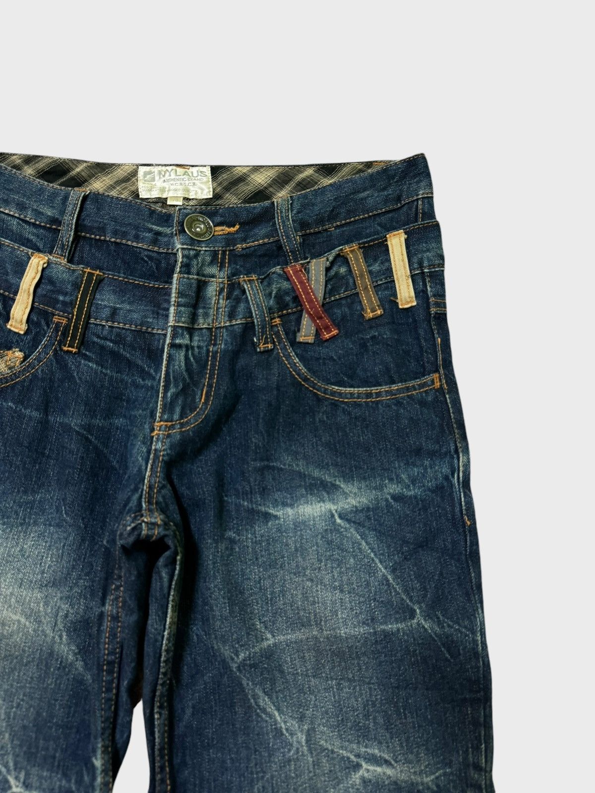 Hysteric Glamour NYLAUS DOUBLE WAIST PLAID TARTAN CLAW MARK DENIM PANTS Size US 30 / EU 46 - 6 Thumbnail