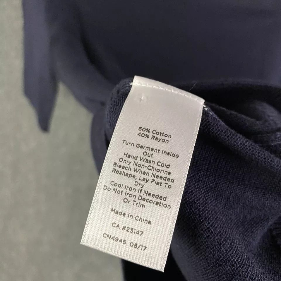 Talbots Talbots Top Women's XS Short Sleeve Navy Blue Cotton Blend Size XS / US 0-2 / IT 36-38 - 7 Thumbnail