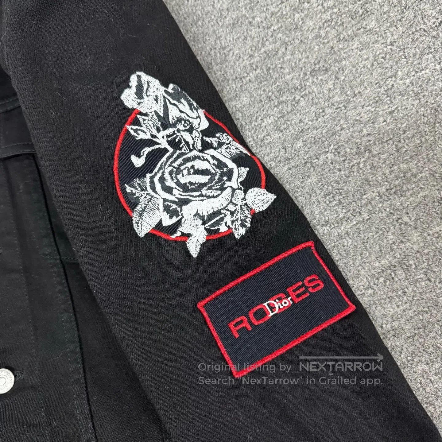 Dior Dior size 42 Rose embroidery badge denim jacket| Size L / US 10 / IT 46 - 5 Thumbnail