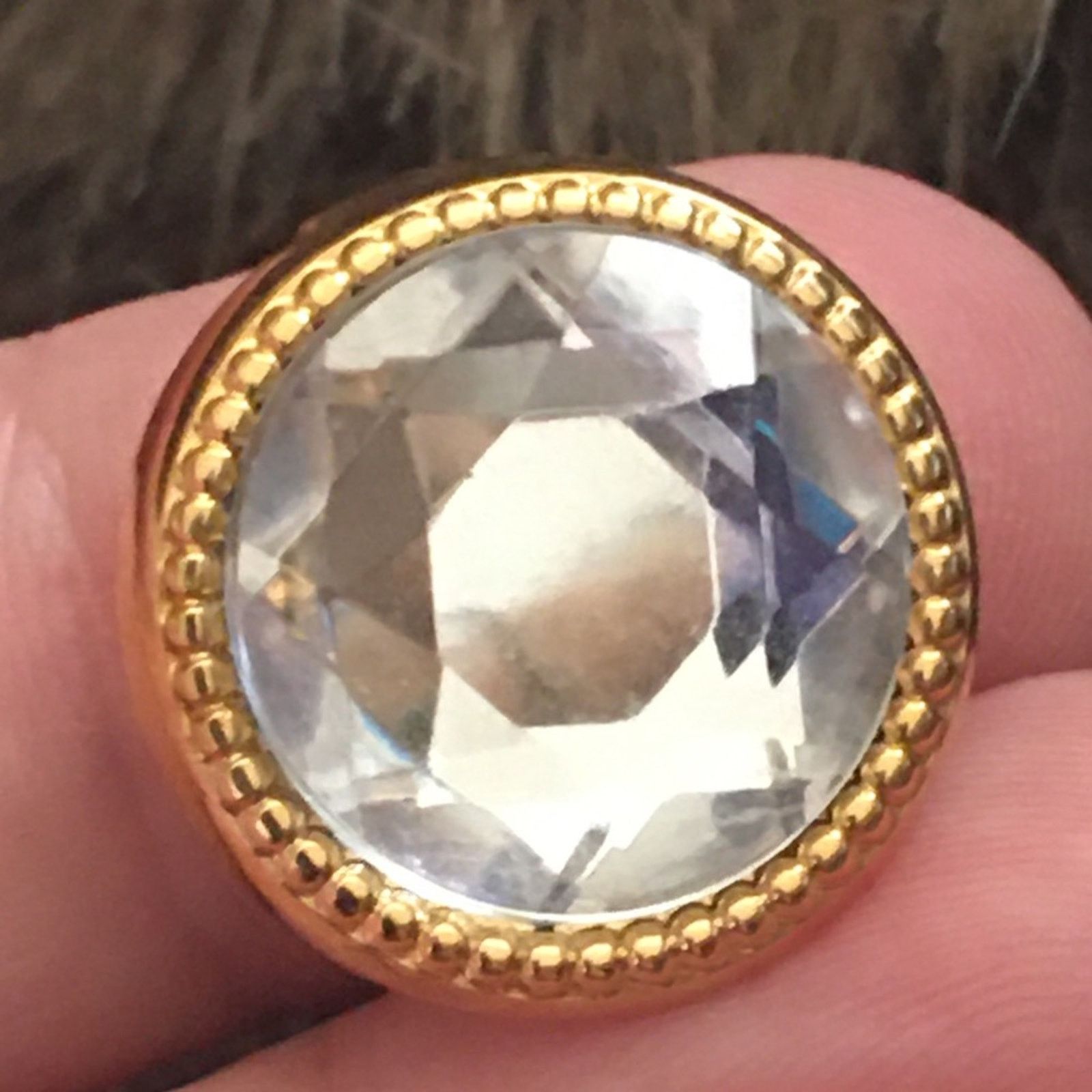 Vintage Vintage 80s set of two faceted glass button covers Size ONE SIZE - 4 Thumbnail