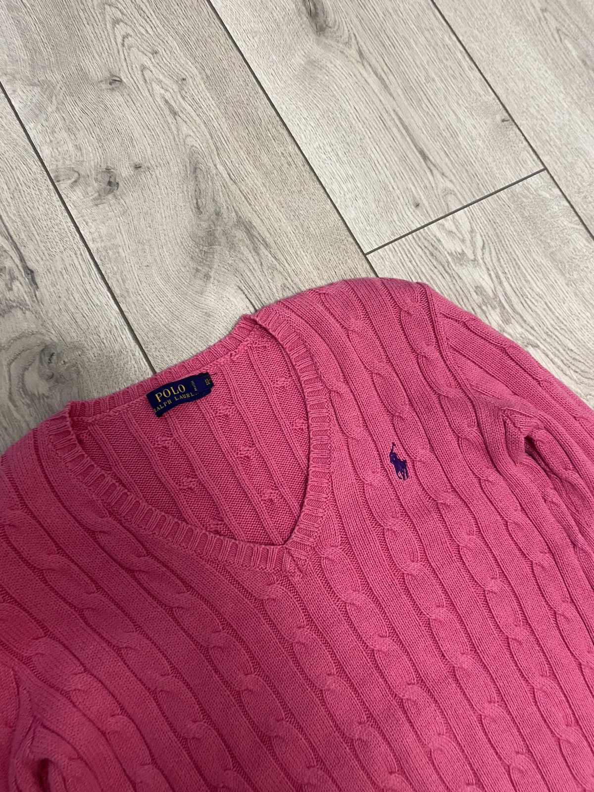 Lauren Ralph Lauren × Polo Ralph Lauren × Ralph Lauren POLO RALPH LAUREN Cable Knit Old Money pink Sweater Size S / US 4 / IT 40 - 3 Thumbnail