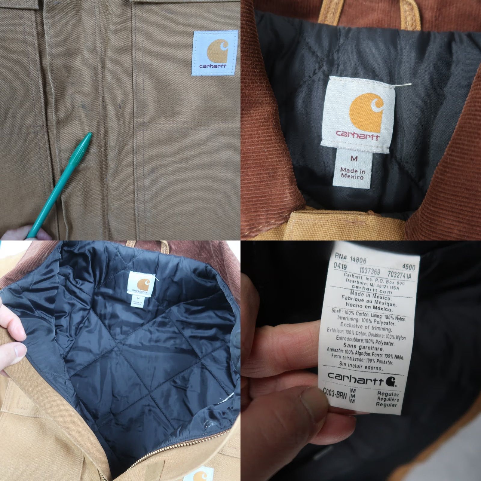 Carhartt Carhartt Jacket Mens M Reg Brown Canvas C003-BRN Coat Work Logo Quilted Lined Zip C003-BRN 90s Work USA Outdoor Modern Regular Fit Size US M / EU 48-50 / 2 - 8 Thumbnail
