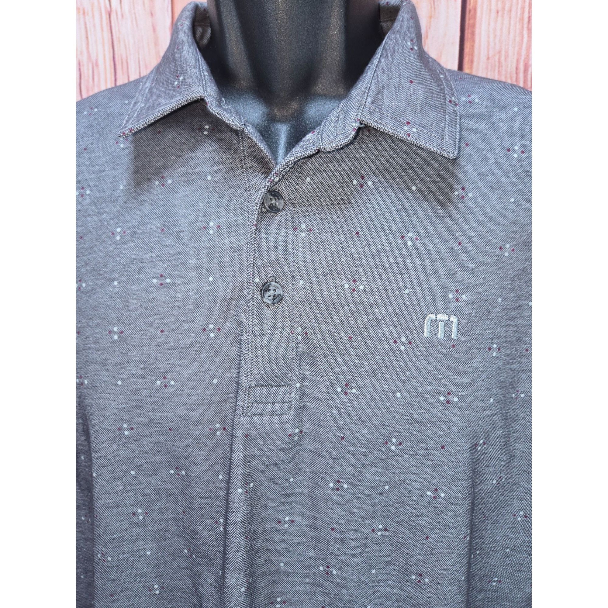 TravisMathew Travis Mathew Mens Polo Shirt Medium Gray Pima Cotton Blend Size US M / EU 48-50 / 2 - 2 Thumbnail
