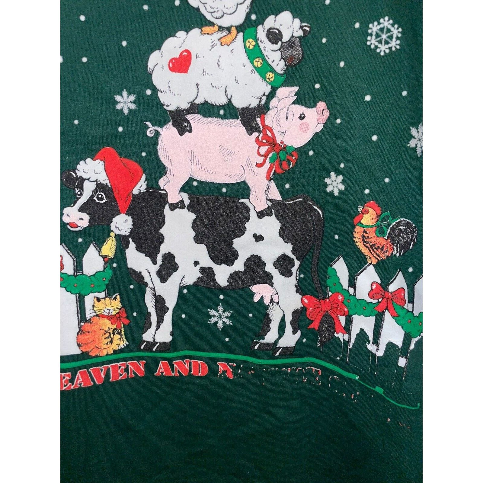 Jerzees Vintage Farm Animals Shirt Heaven Nature Animal Tee VTG 90s Size US L / EU 52-54 / 3 - 3 Thumbnail