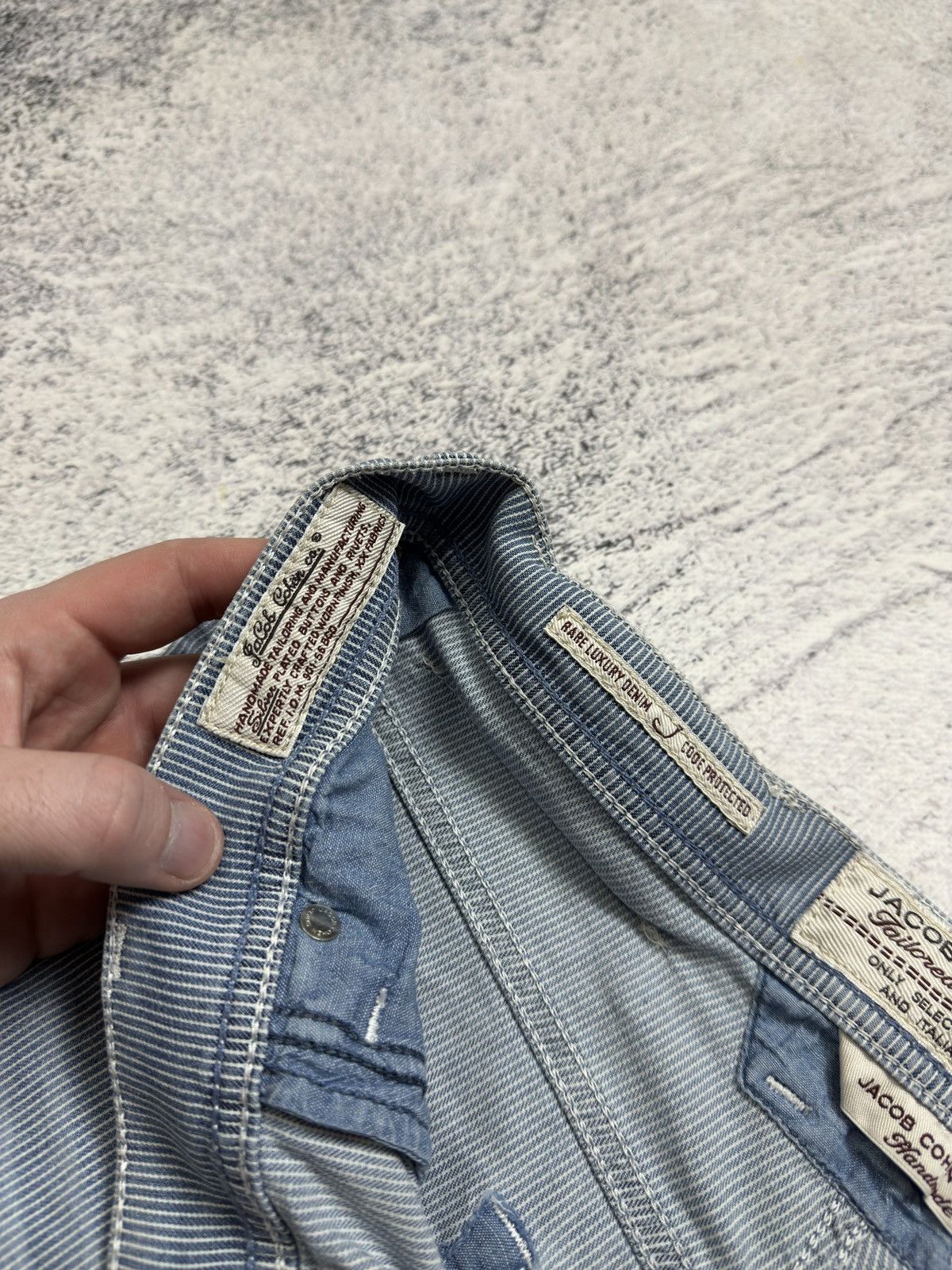 Jacob Cohen Jacob Cohën PW633 Pinstripe Shorts Handmade Premium Denim Size US 33 - 14 Thumbnail