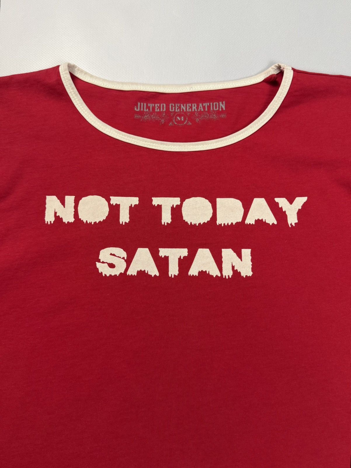 Other Vintage Not Today Satan Humor Adult T-Shirt Y2K Size M / US 6-8 / IT 42-44 - 2 Thumbnail