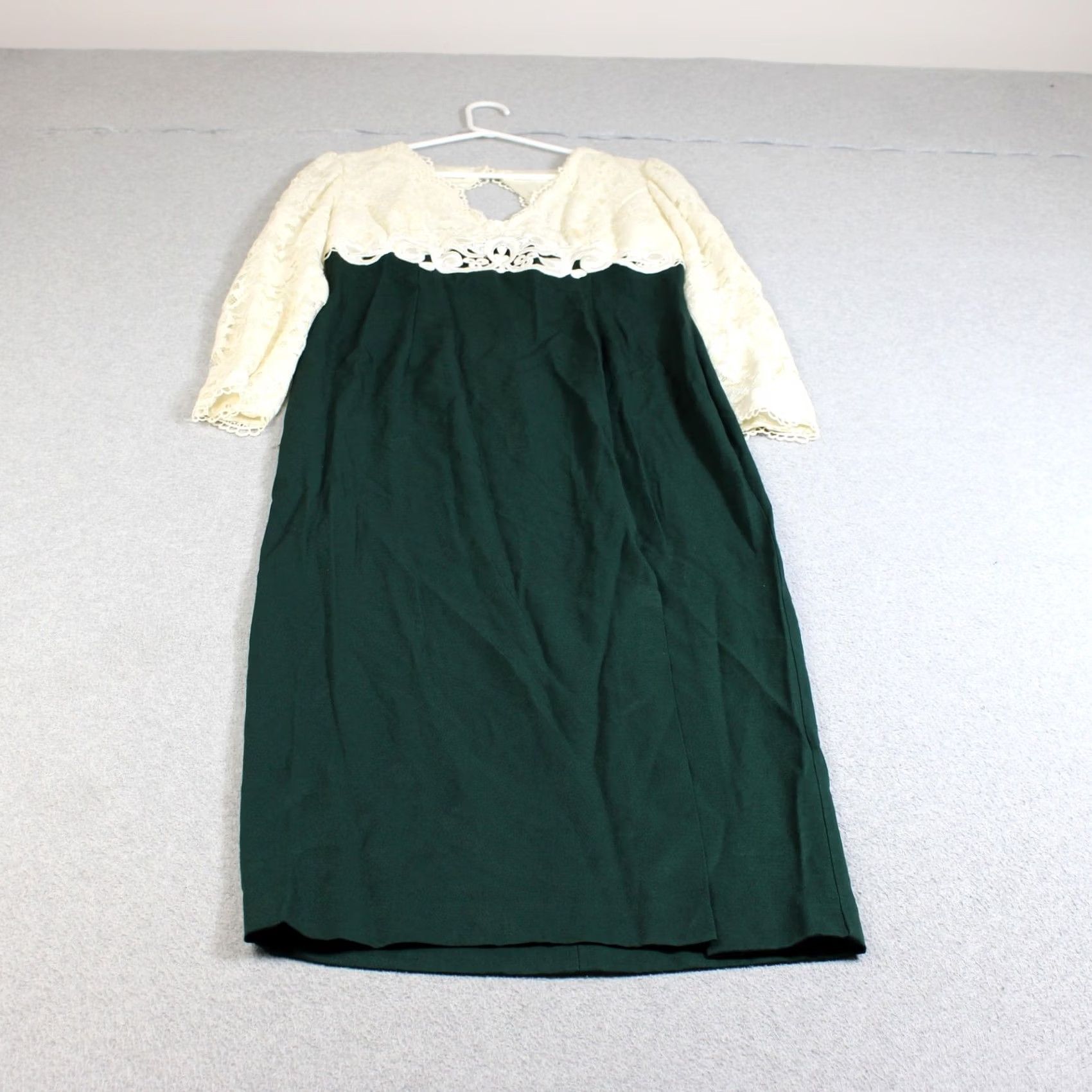 Vintage VINTAGE Scott McClintock Dress Women 12 Green Lace Sheath Maxi Formal Coquette Size XL / US 12-14 / IT 48-50 - 2 Thumbnail