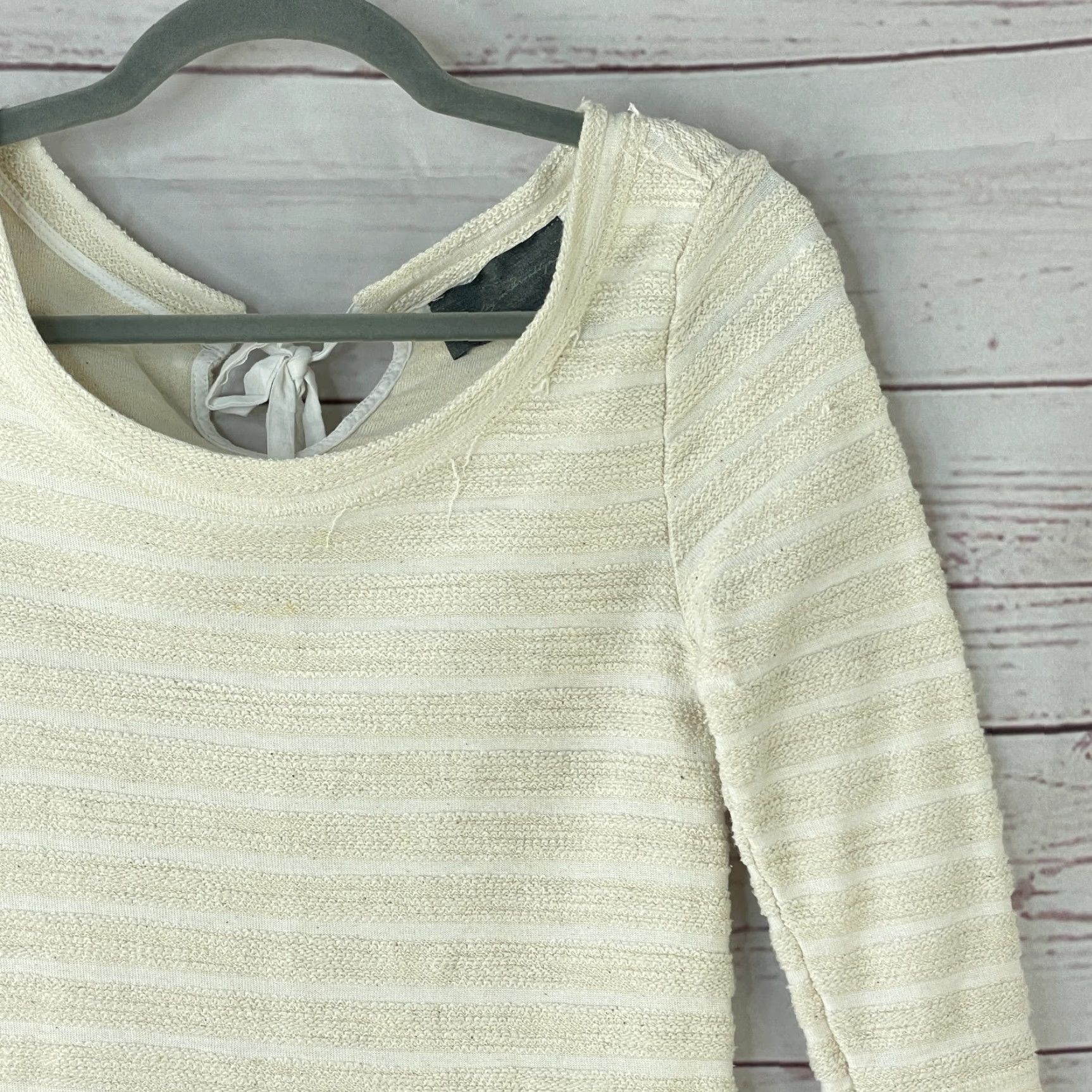 Anthropologie VINTAGE Anthropologie Sunday in Brooklyn East Falls Shirt Womens XS Cream Pullover Size XS / US 0-2 / IT 36-38 - 2 Thumbnail