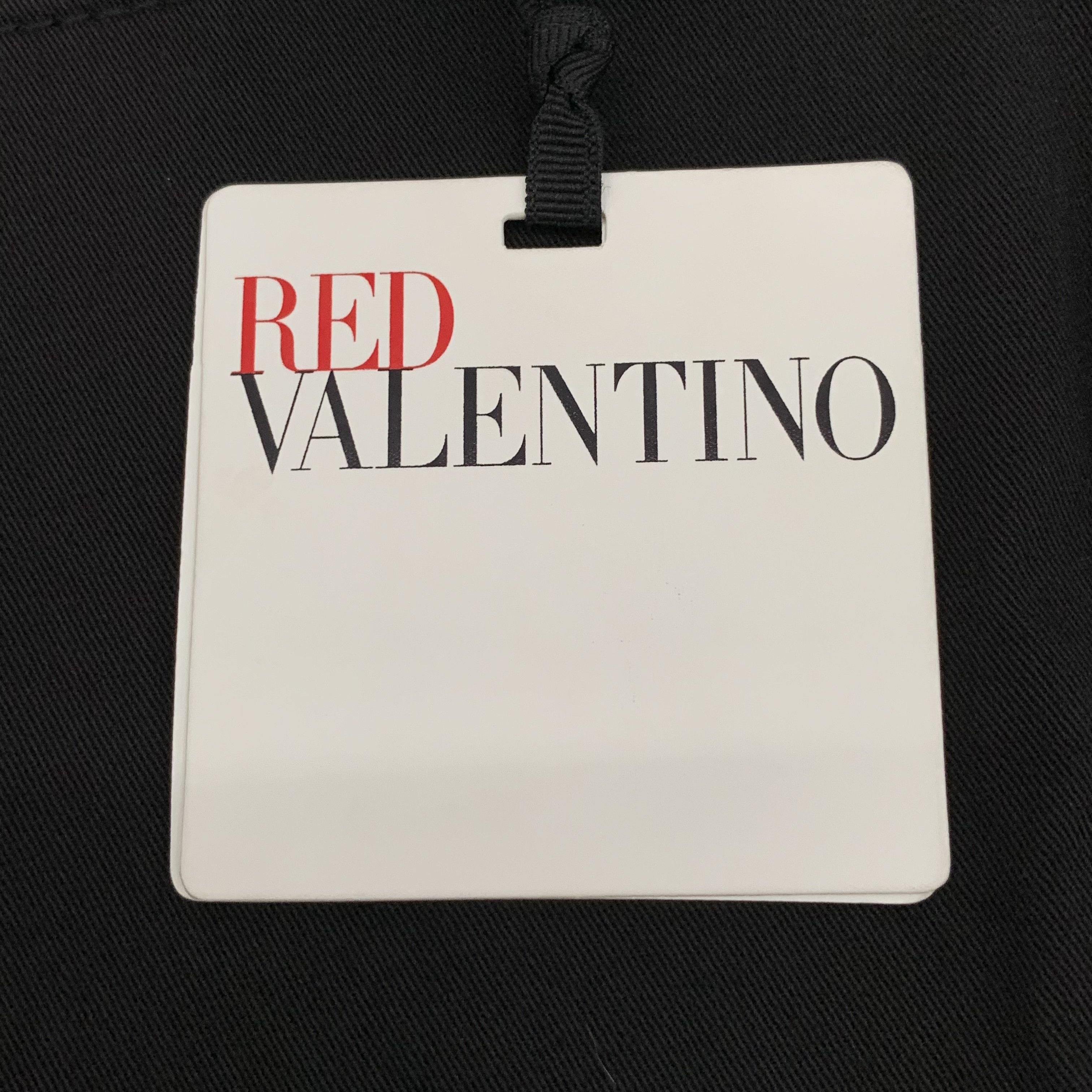 RED Valentino Red Valentino Black Lace-Trimmed Cotton Zip Dress (M) Size M / US 6-8 / IT 42-44 - 5 Thumbnail