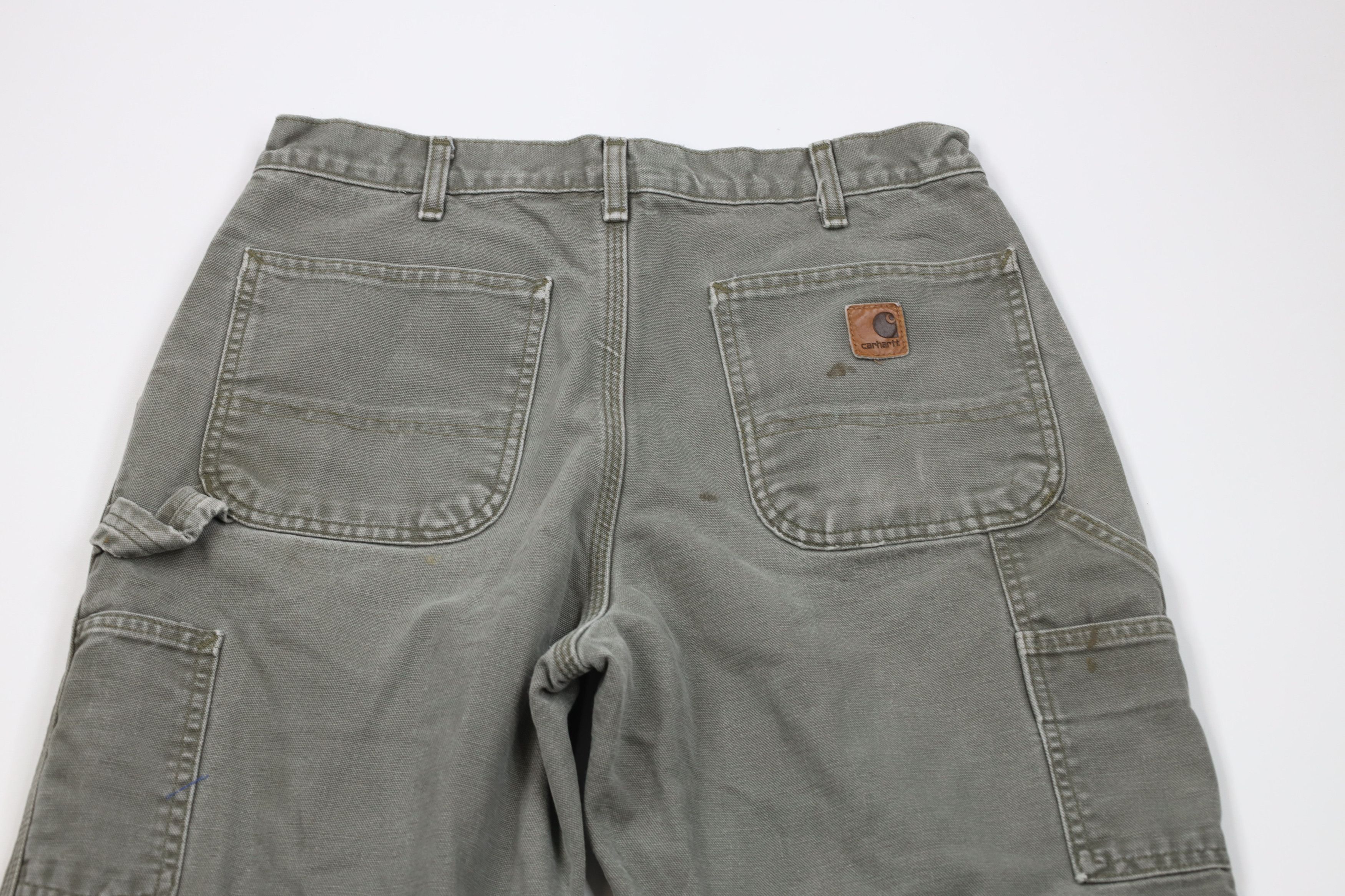 Carhartt × Vintage Vintage Carhartt Lined Wide Leg Dungaree Pants Moss Green Size US 32 / EU 48 - 10 Thumbnail