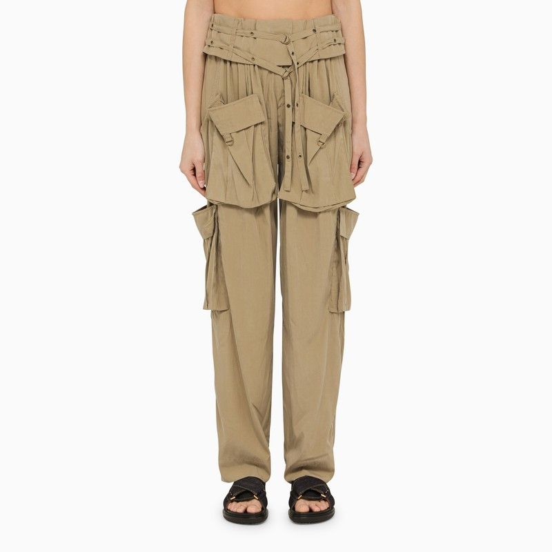 image of Isabel Marant Khaki Multi-Pocket Trousers in Beige, Women's (Size 26)