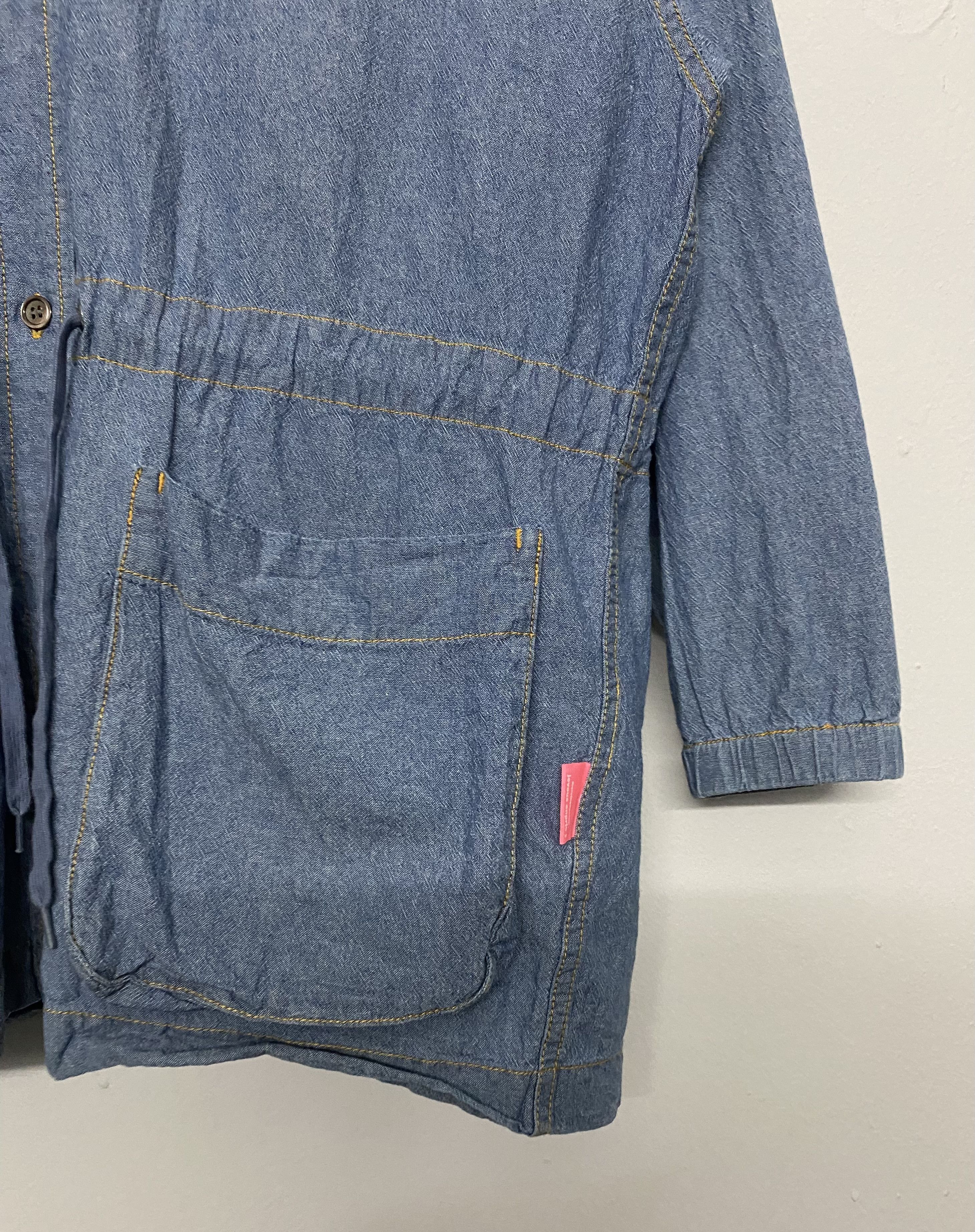 Issey Miyake VTG Mercibeaucoup Je Vous Enprie Denim Hooded Jacket Parka Size L / US 10 / IT 46 - 6 Thumbnail