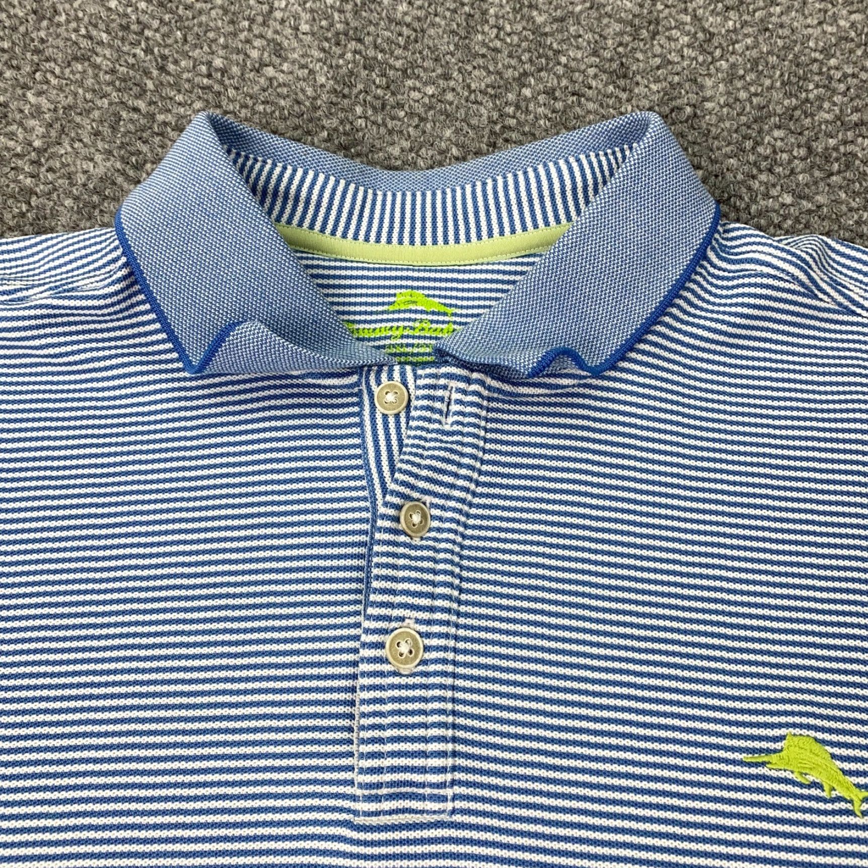 Tommy Bahama Tommy Bahama Polo Golf Shirt Mens 3XL Blue/White Striped Embroidered Size US XXL / EU 58 / 5 - 4 Thumbnail