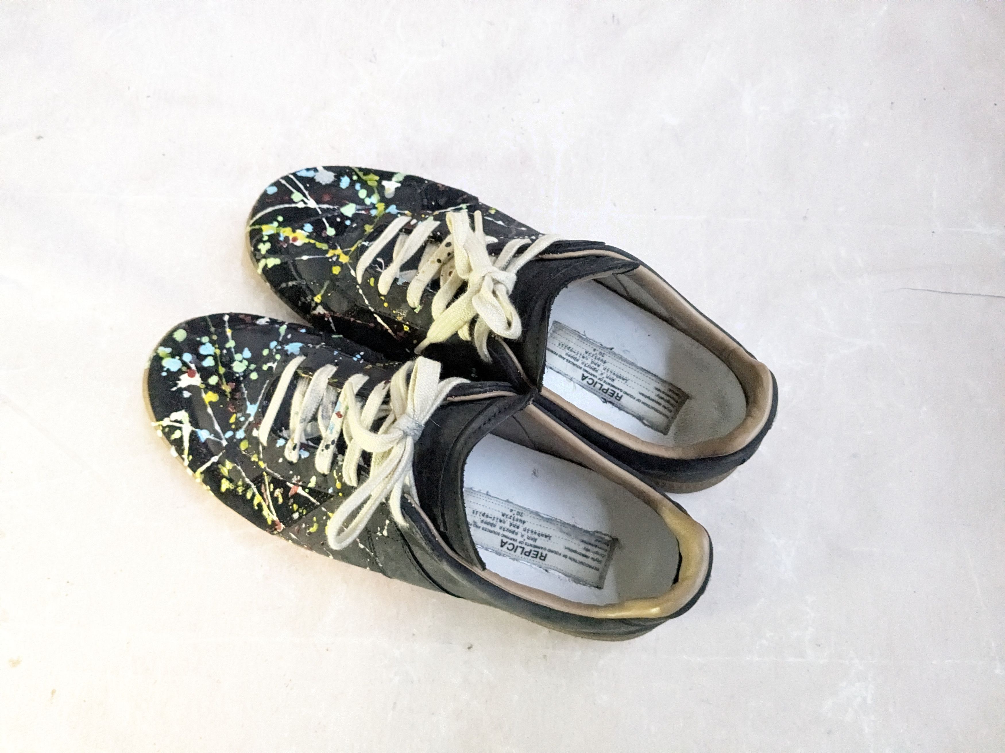 Maison Margiela Maison Margiela Replica GAT Black Paint Splatter 8 41 Low Size US 8 / EU 41 - 13 Thumbnail