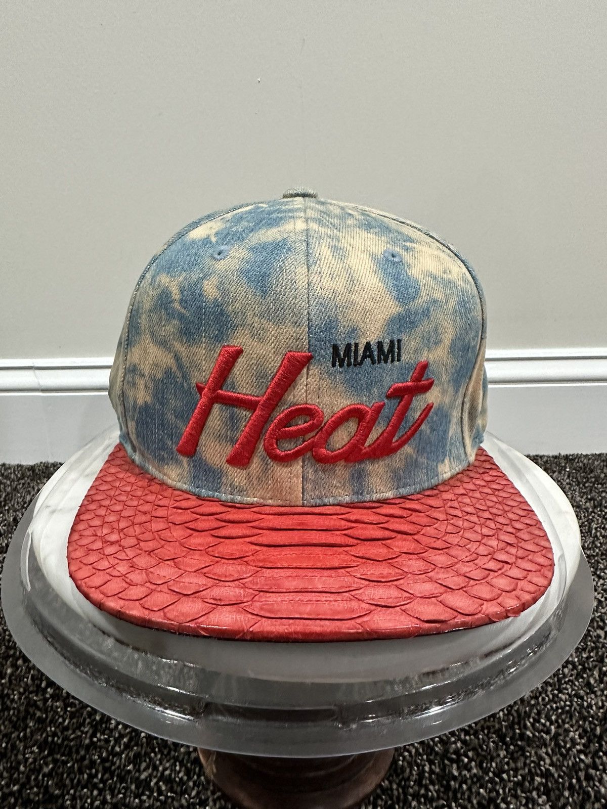 Pre-owned Just Don X Mitchell & Ness Nba Miami Heat Tie Dye Hat In Blue