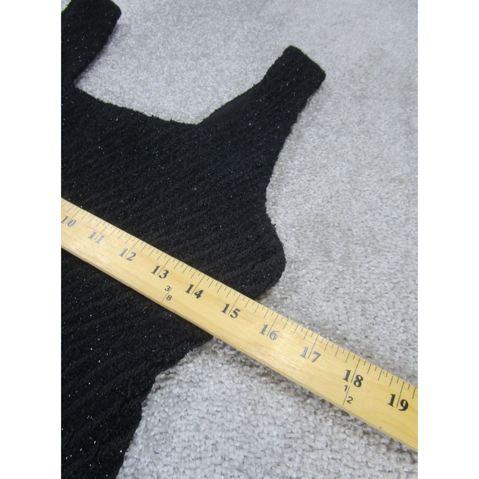 Vintage Realtakai Short Bodycon Dress Womens Small Sleeveless Black Tweed Square Neck Pullover Dress Length: Short Size 28" / US 6 / IT 42 - 6 Thumbnail