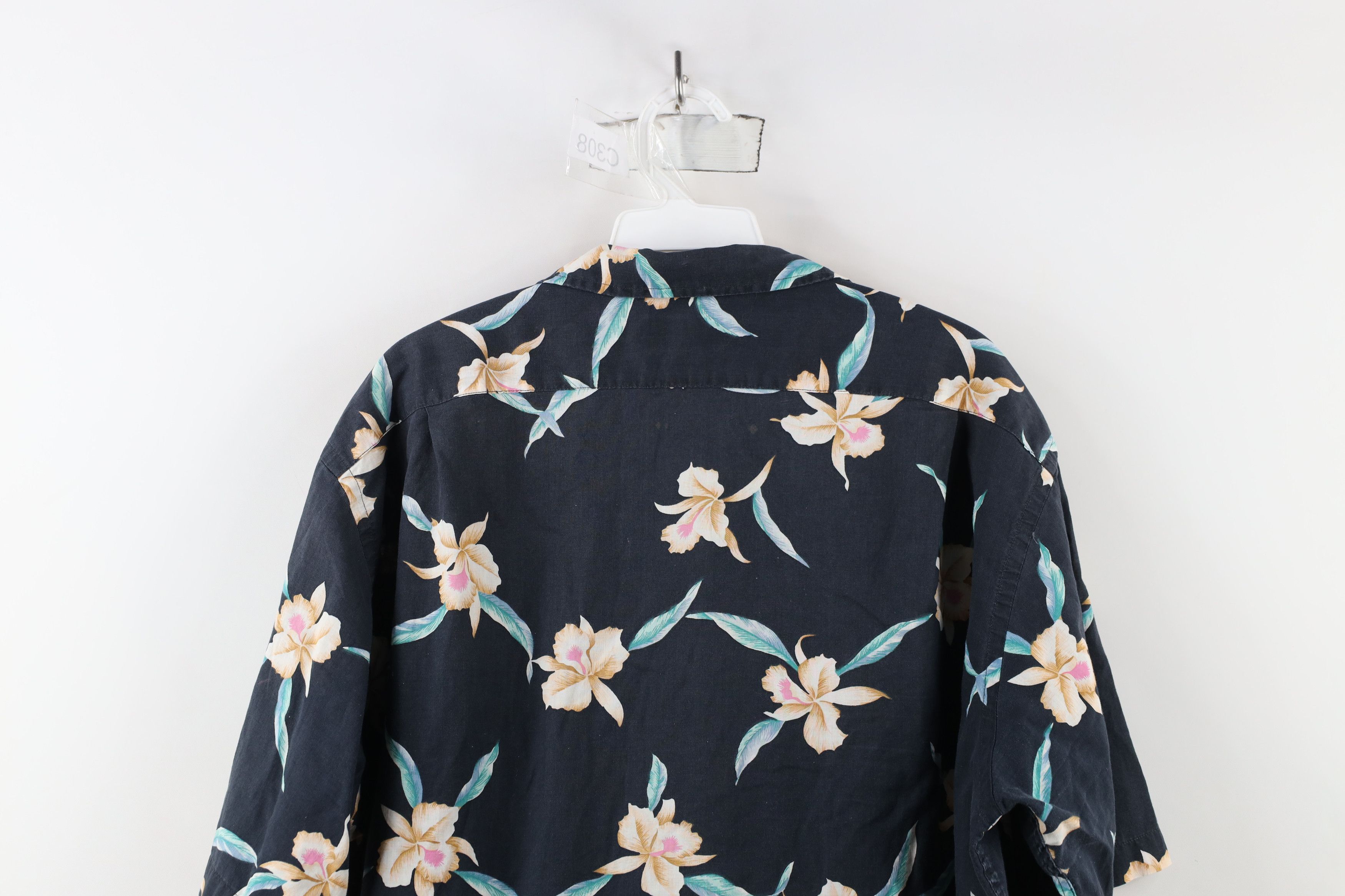 Lands' End × Vintage Vintage 90s Lands End Flower Camp Collar Button Shirt USA Size US XL / EU 56 / 4 - 13 Thumbnail