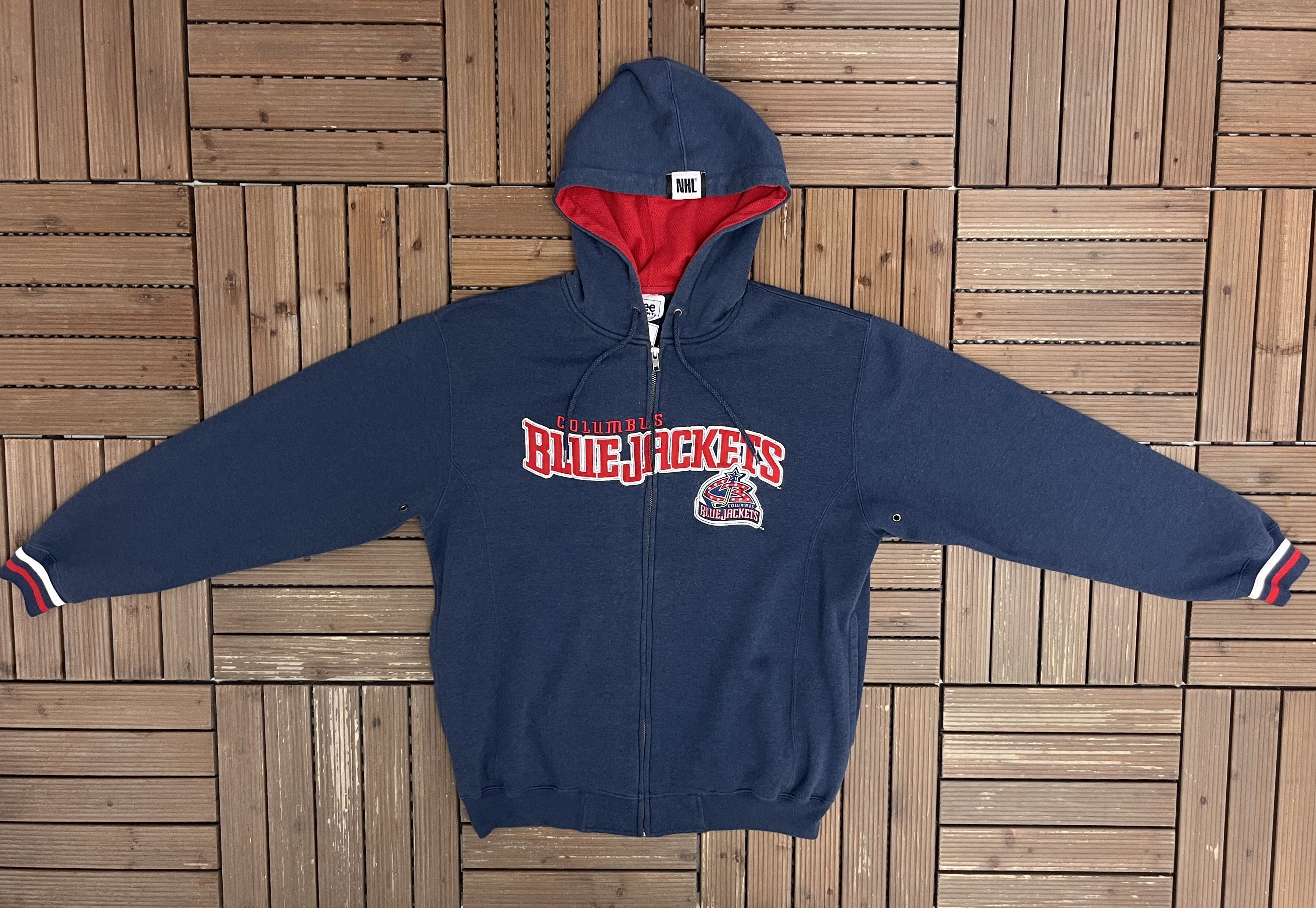 Vintage Columbus Blue Jackets Vintage Blue Hoodie Sweater Size US L / EU 52-54 / 3 - 5 Thumbnail