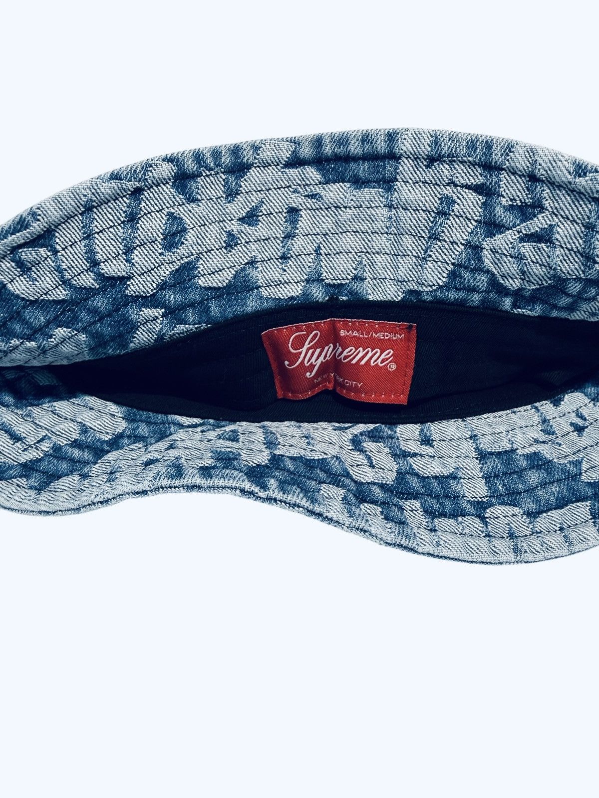 Supreme SUPREME SS22 FAT TIP DENIM CRUSHER BUCKET HAT BLUE S/M Size ONE SIZE - 5 Thumbnail