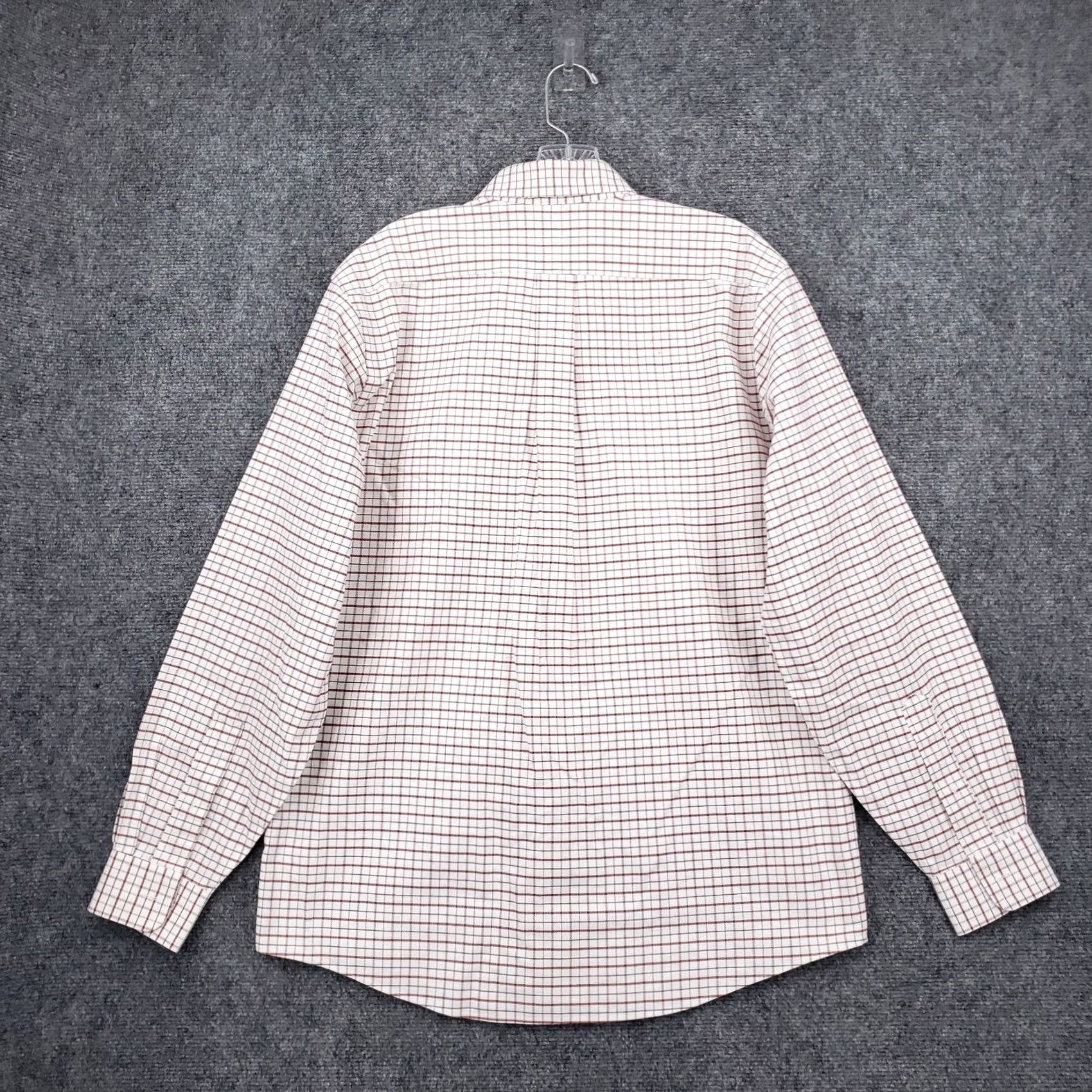 Vintage LL Bean Shirt Mens 15 34 White Plaid Wrinkle Resistant Button Down Dress Preppy Size 40R - 2 Thumbnail