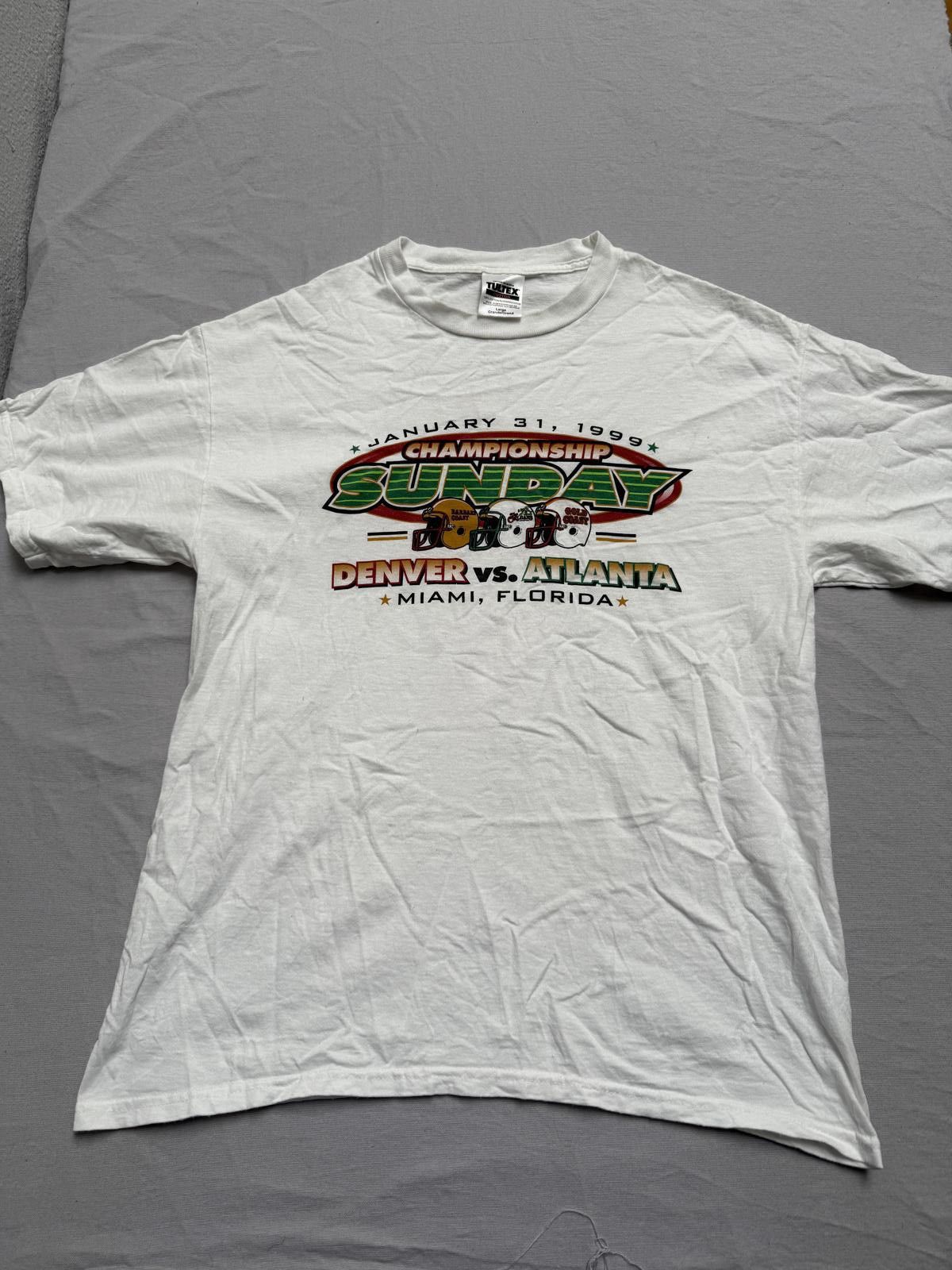 Tultex Vintage Super Bowl 1999 Denver vs Atlanta Vegas T-shirt - L Size US L / EU 52-54 / 3 - 1 Thumbnail