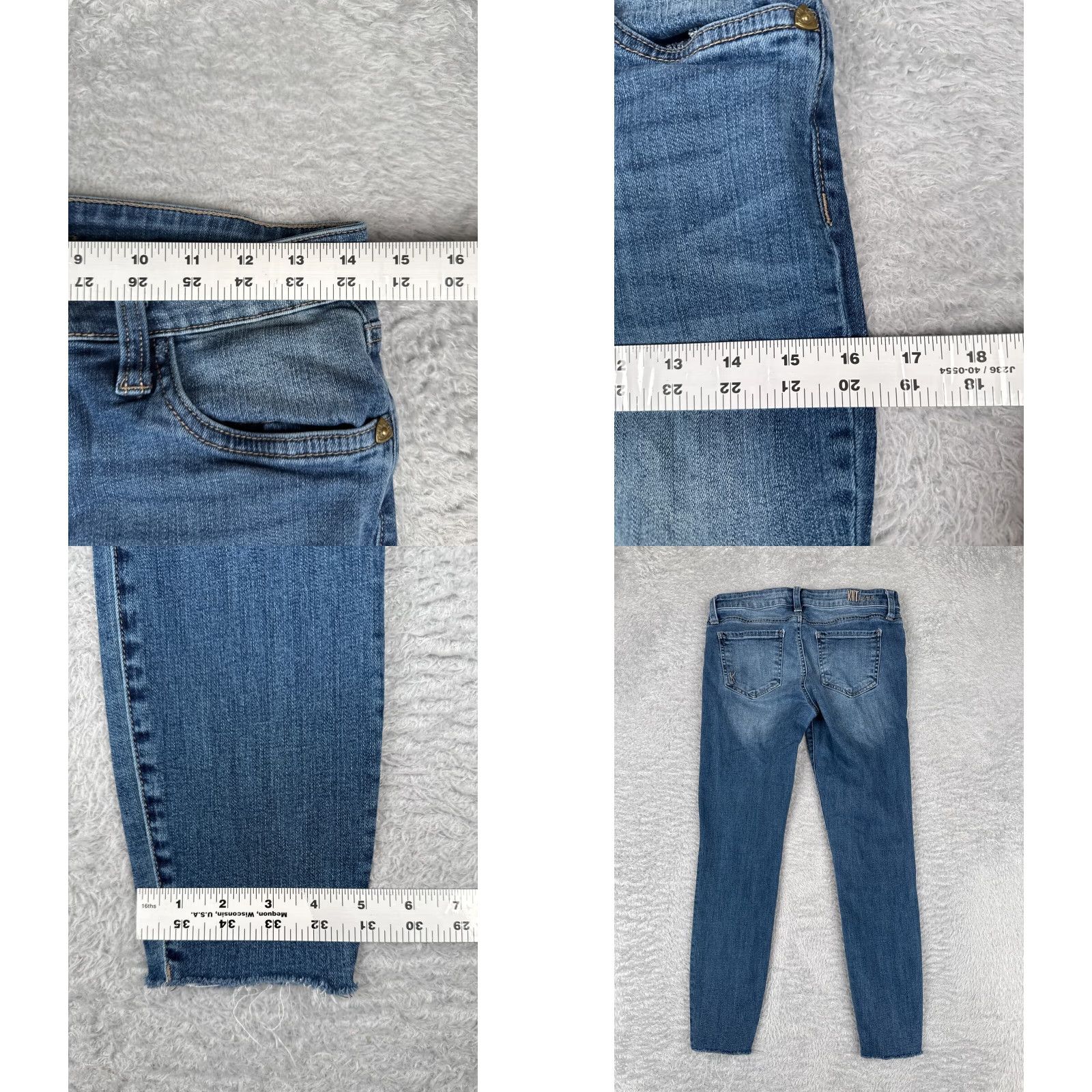 Vintage KUT from the Kloth Jeans Women 6 Blue Denim Carlo Skinny Ankle Low Rise 29x25 - Regular Fit, Distressed, Stretch, Cotton Jeans Size 28" / US 6 / IT 42 - 9 Thumbnail