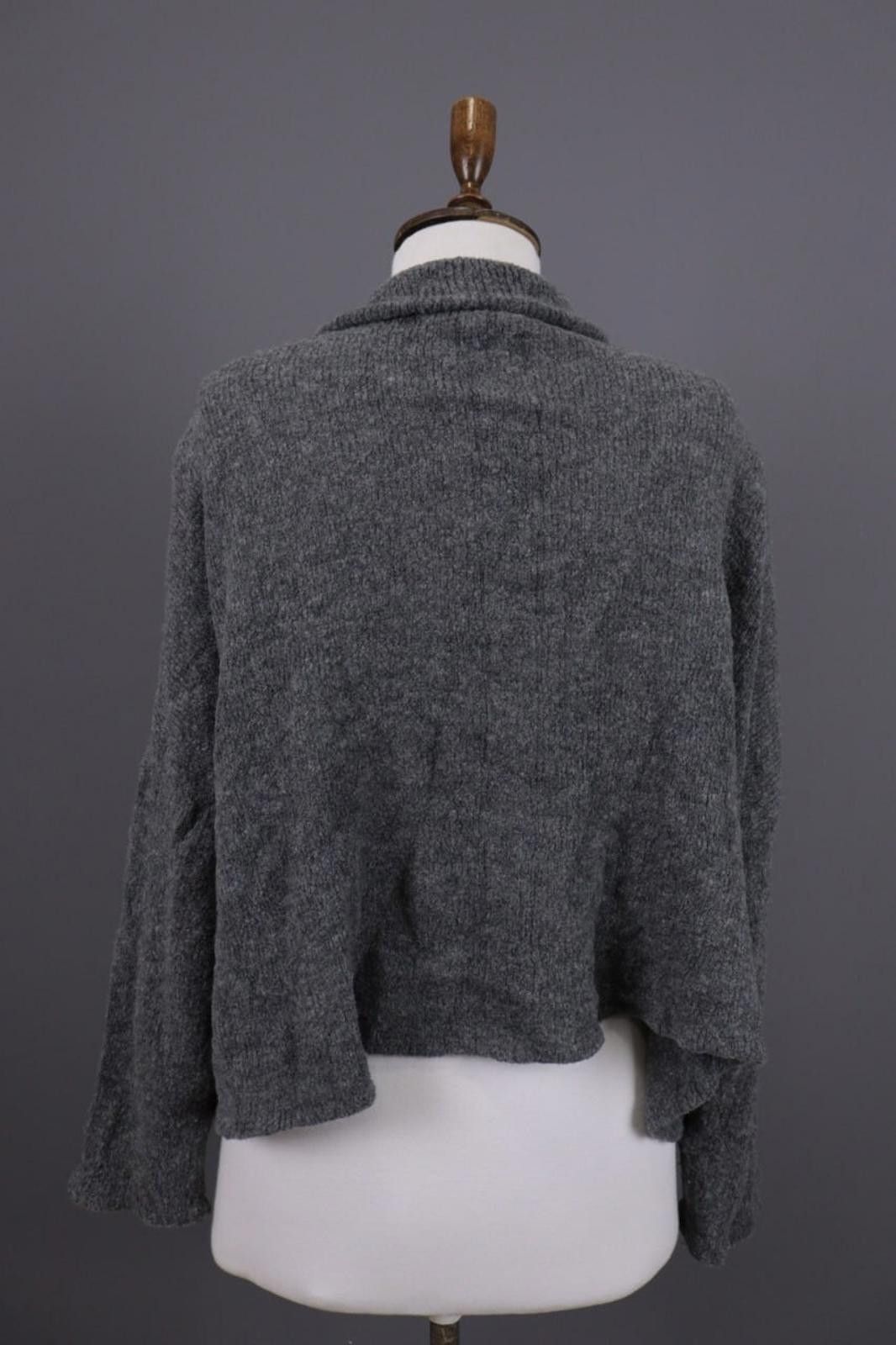 Designer Grizas Gray Wool Lagenlook Textured Sweater Size XL Size XL / US 12-14 / IT 48-50 - 10 Thumbnail
