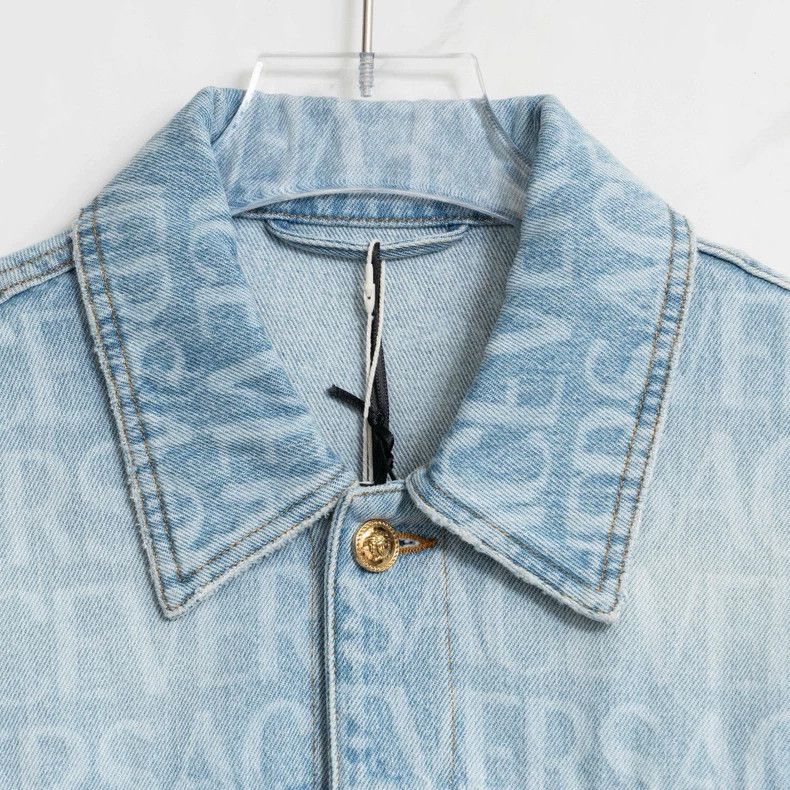 Versace Versace Men's letter-printed denim jacket Size US M / EU 48-50 / 2 - 2 Thumbnail