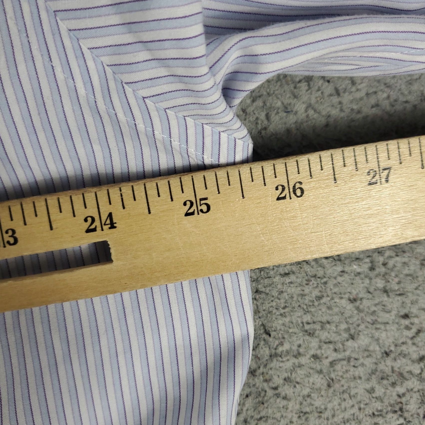 Brooks Brothers Brooks Brothers Shirt Mens 17 Blue Striped Dress Button Up Long Sleeve Size 46R - 6 Thumbnail