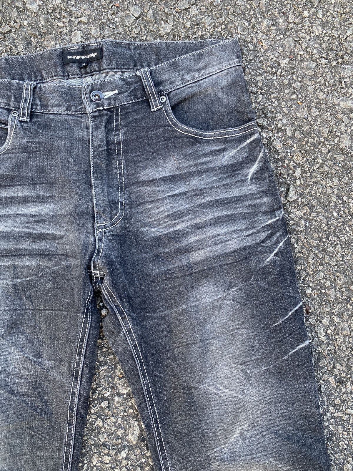 semanticdesign Semantics Design Japan Curve Leg Honeycomb Design Jeans Size US 30 / EU 46 - 7 Thumbnail