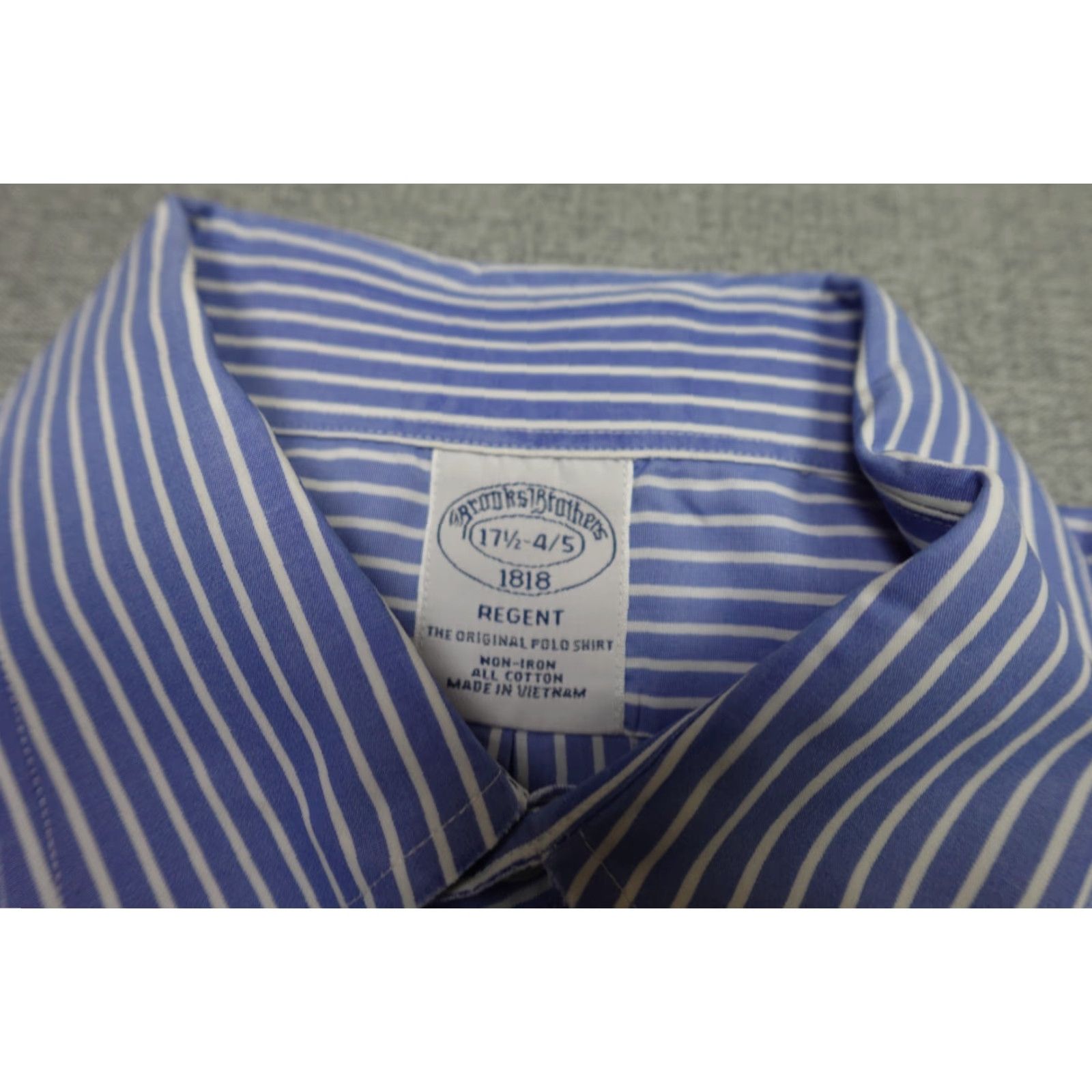 Brooks Brothers Brooks Brothers Button-Up Shirt Mens 17.5 Blue Regent Check Button-Down Collared Non-Iron Casual Size 48R - 2 Thumbnail