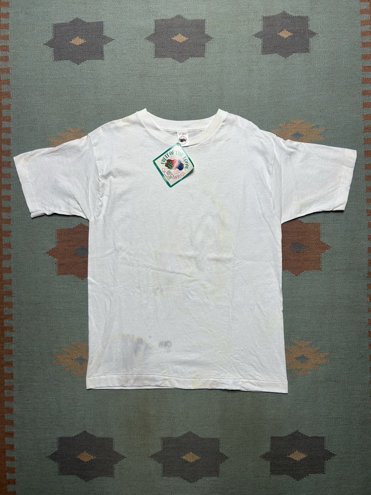 Vintage Vtg 90s blank white t shirt fruit the loom DEADSTOCK large Size L / US 10 / IT 46 - 1 Thumbnail