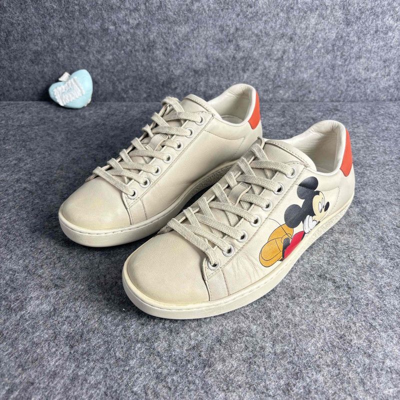 Gucci Mickey Mouse Print Low-Top Sneakers