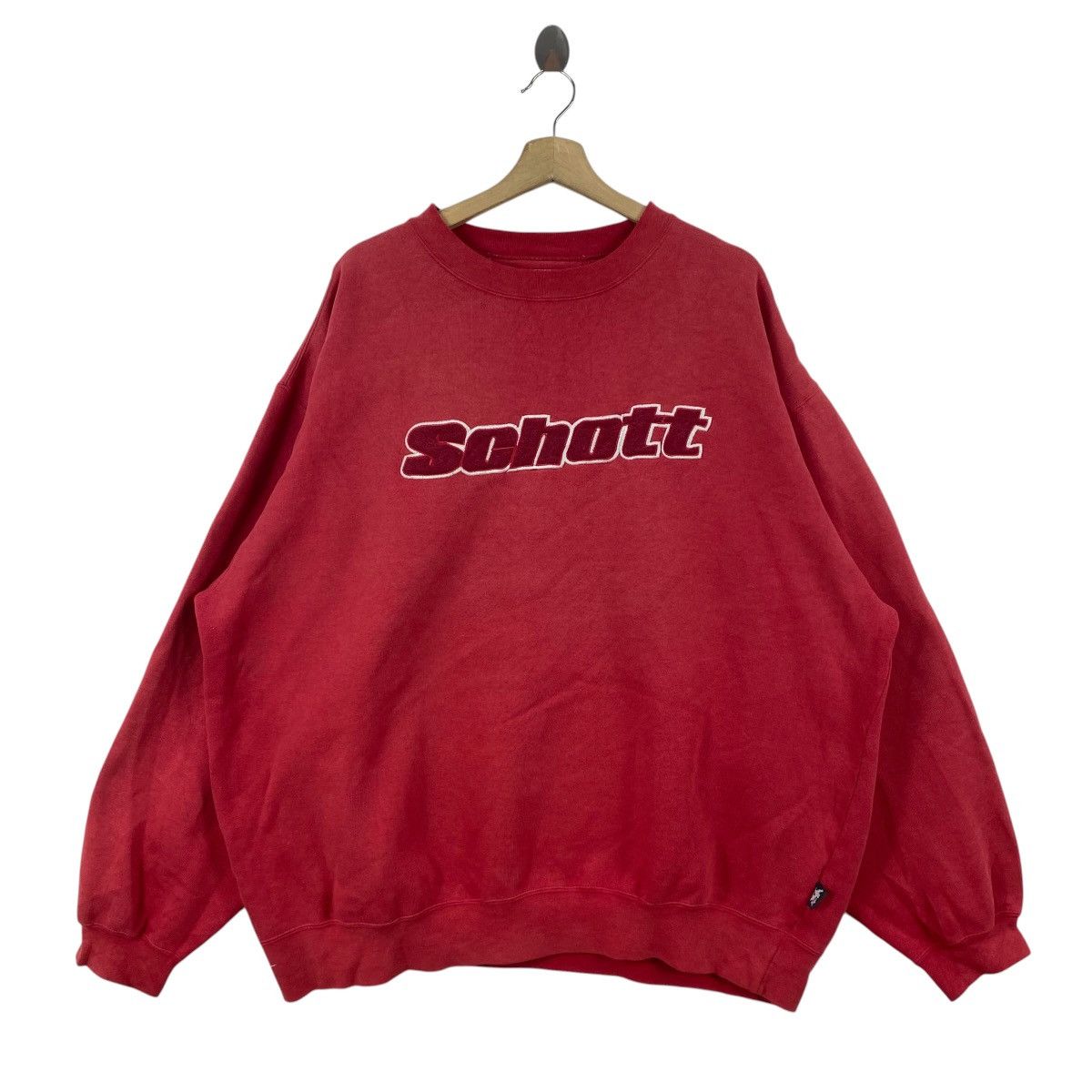 Schott Vintage SCHOTT NYC Crewneck Sweatshirt Embroidered Big Logo Size US XL / EU 56 / 4 - 4 Thumbnail