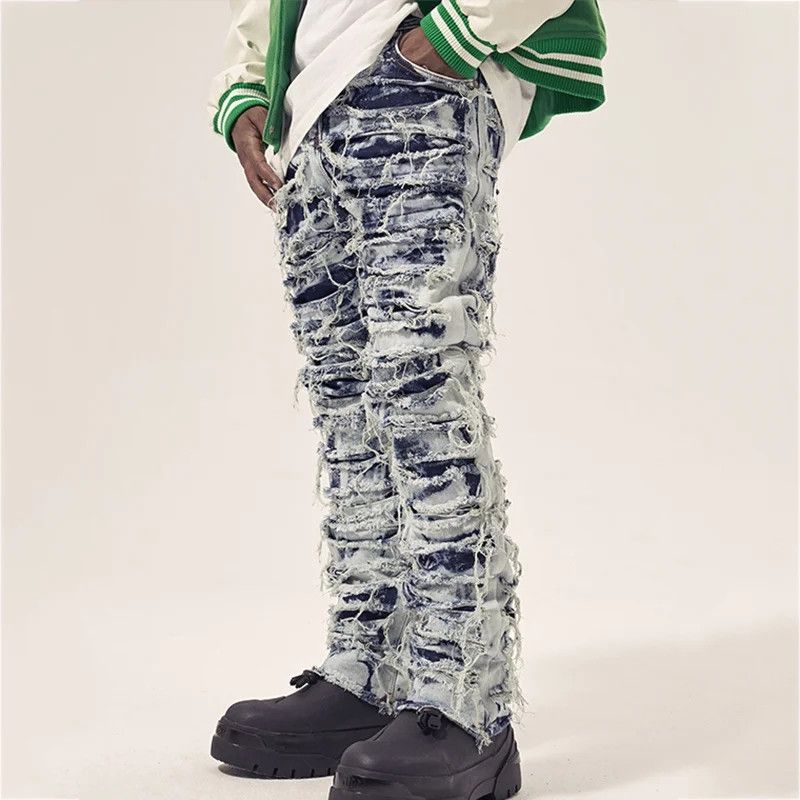 image of Distressed Denim Pant in Mix, Women's (Size 33)