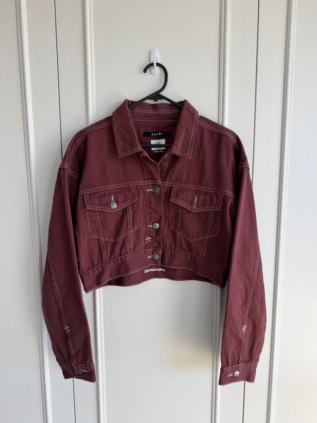 Ksubi new Ksubi womens kommand denim Jacket top small s 8 red Size S / US 4 / IT 40 - 2 Thumbnail
