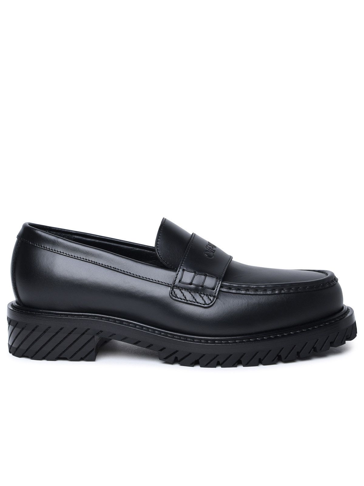 image of Off White Off-White 'military' Black Leather Loafers, Men's (Size 12)