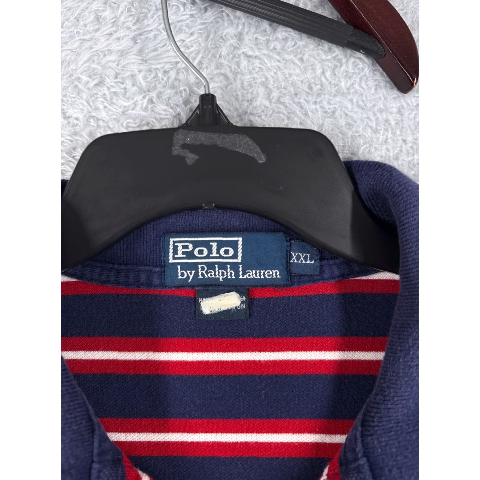 Ralph Lauren VINTAGE Ralph Lauren Polo Shirt Mens Large Red Blue Stripe 100% Cotton Knit Shirt Polo Closed-Ended? Size US L / EU 52-54 / 3 - 6 Thumbnail