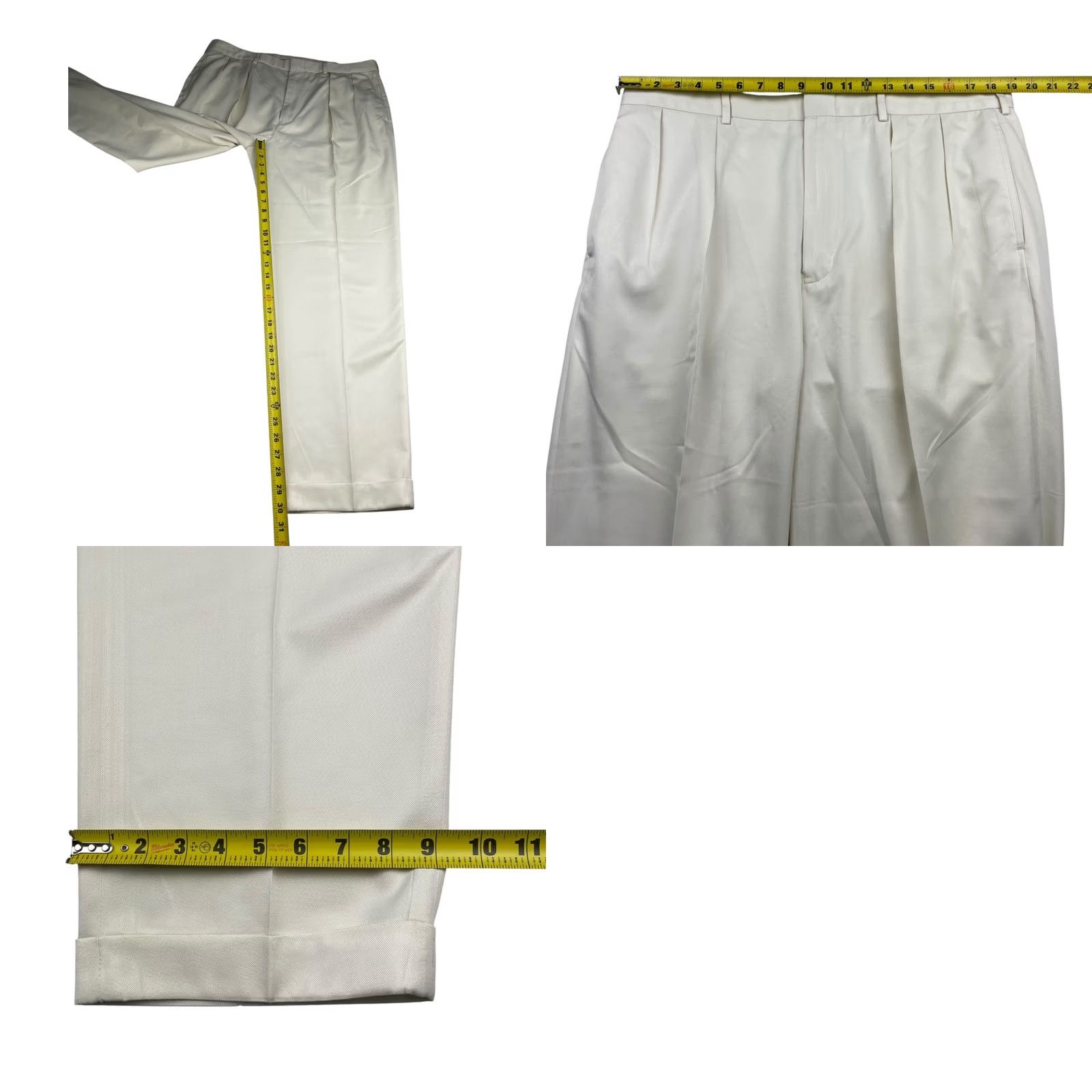 Polo Ralph Lauren VINTAGE Polo Ralph Lauren Men's Dress Pants Light Yellow Pleated Cuffed 38x32 Polyester Sl# 38in Inseam 32in Mens Pants Size US M / EU 48-50 / 2 - 8 Thumbnail