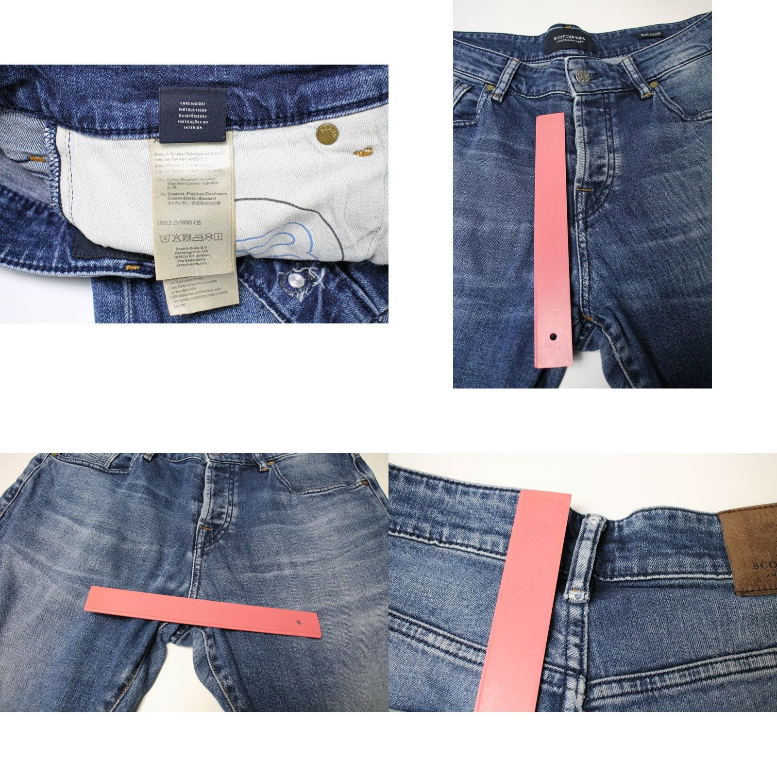 Scotch & Soda SCOTCH & SODA Ralston Jeans Men's W31/L32 Slim Stretch Buttons Fade Effect Slim Fit Blue Jeans Mens W31/L32 Size US 31 - 8 Thumbnail