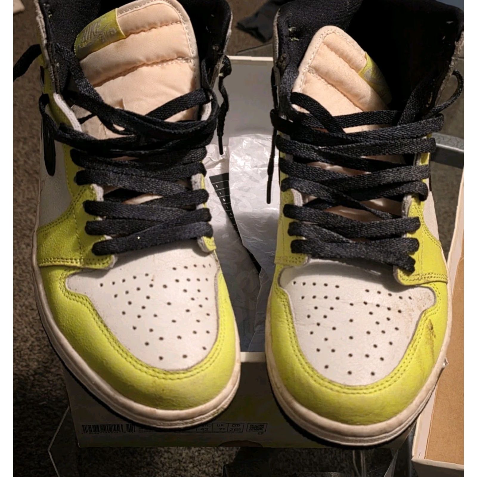 Jordan Brand Jordan 1 Retro High OG Visionaire Volt Black White 8.5M Sneaker Men Excellent Size US 9 / EU 42 - 3 Thumbnail