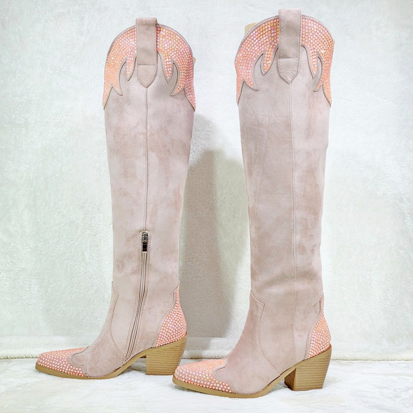 Other Primal Country Western Sexy Dusty Pink OTK Thigh Boots With Size US 8.5 / IT 38.5 - 1 Thumbnail