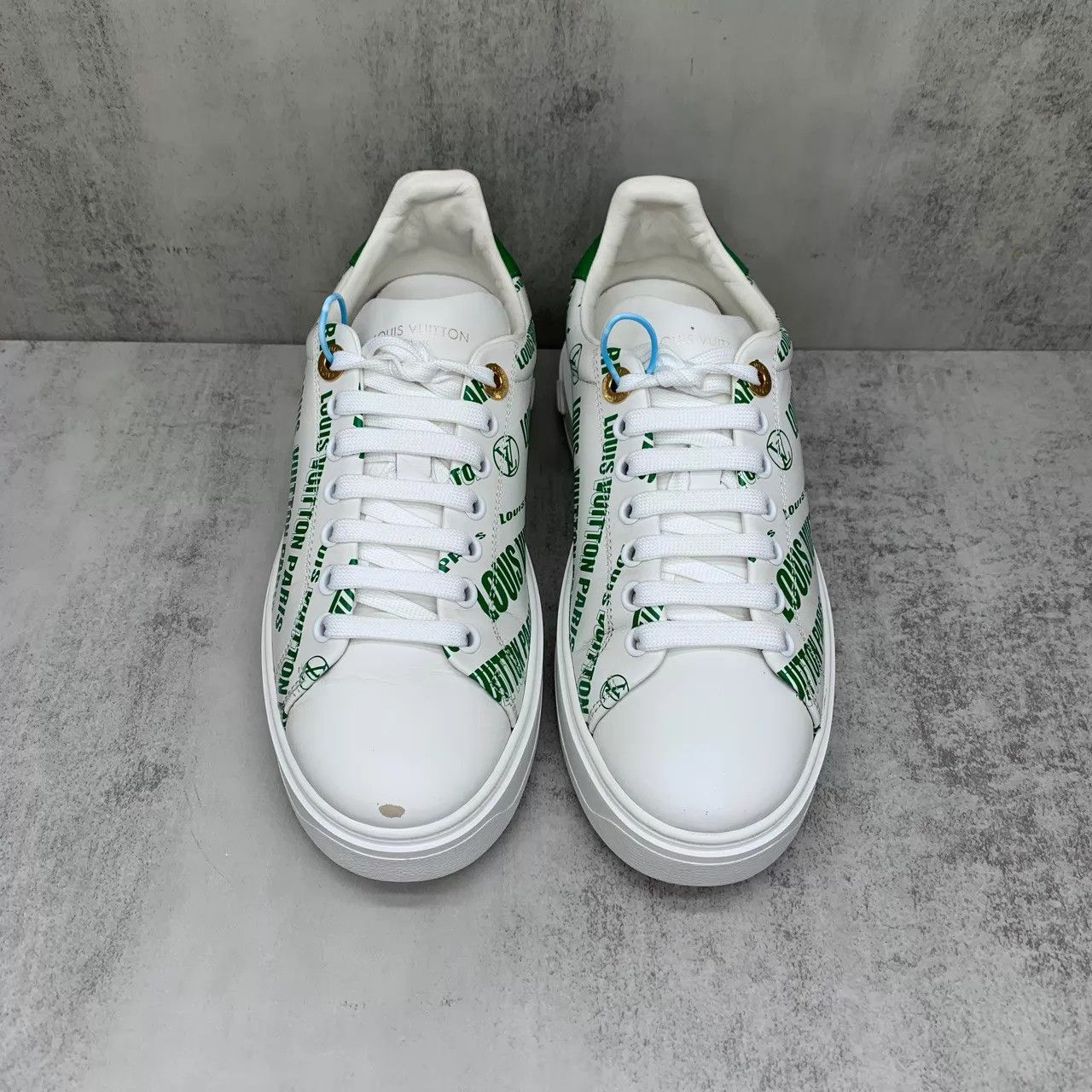 Louis Vuitton LV Time Out white print 37w 95 new JZ1113 sneakers Size US 6.5 / IT 36.5 - 4 Thumbnail