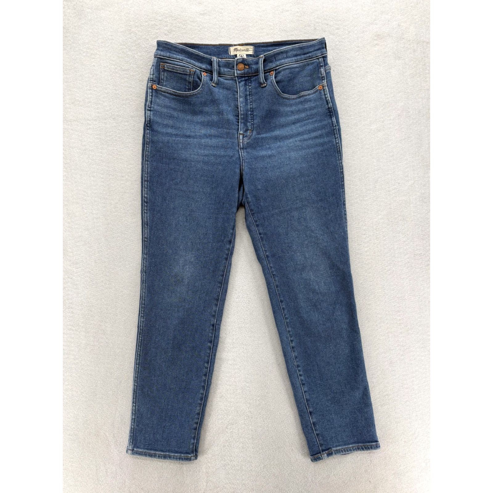 Madewell Madewell Jeans Womens 29 Blue Medium Wash High Rise Slim Stretch Denim Stovepipe Straight 5-Pocket Size 29" - 2 Thumbnail