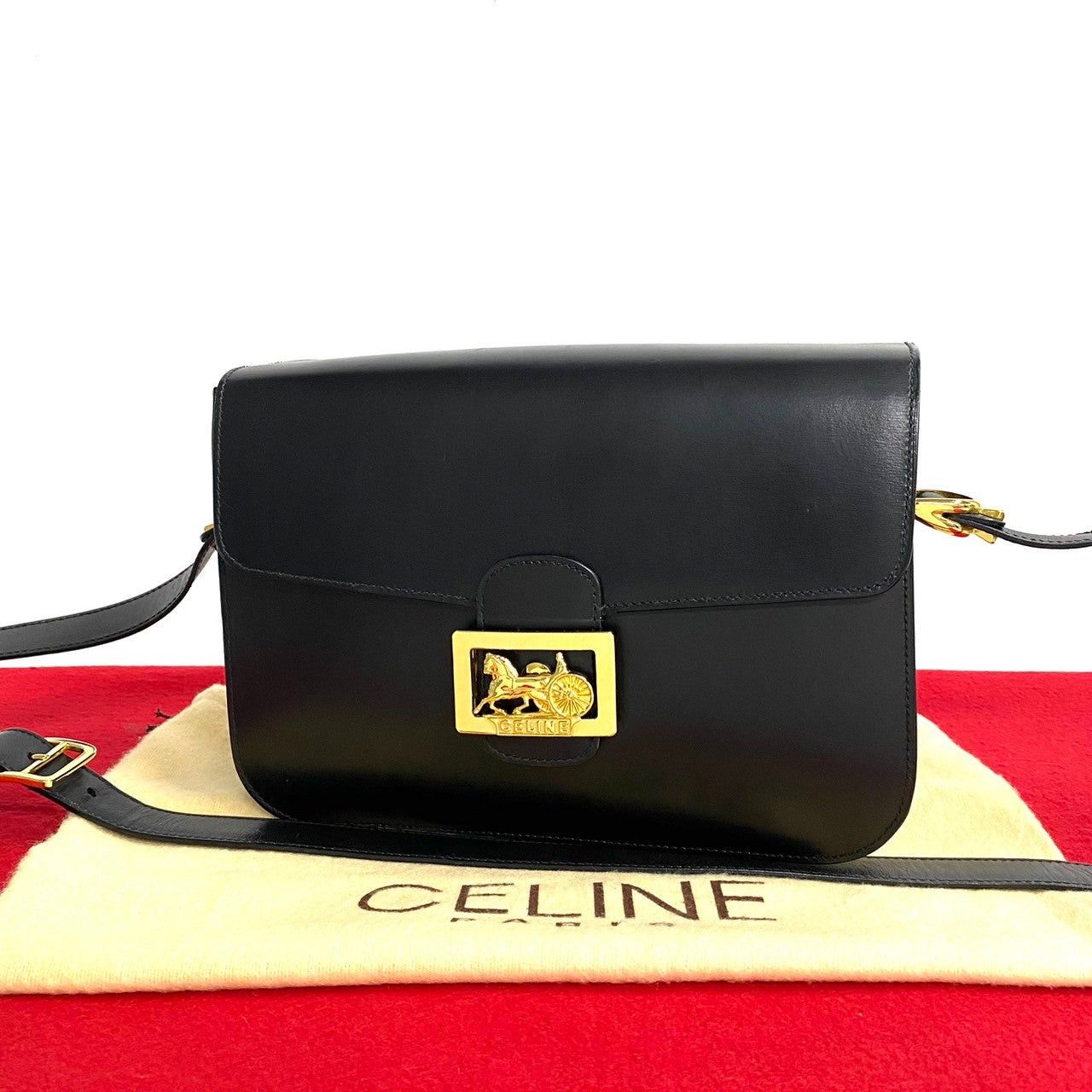 Celine Celine Shoulder Bag Black Leather Size ONE SIZE - 1 Thumbnail