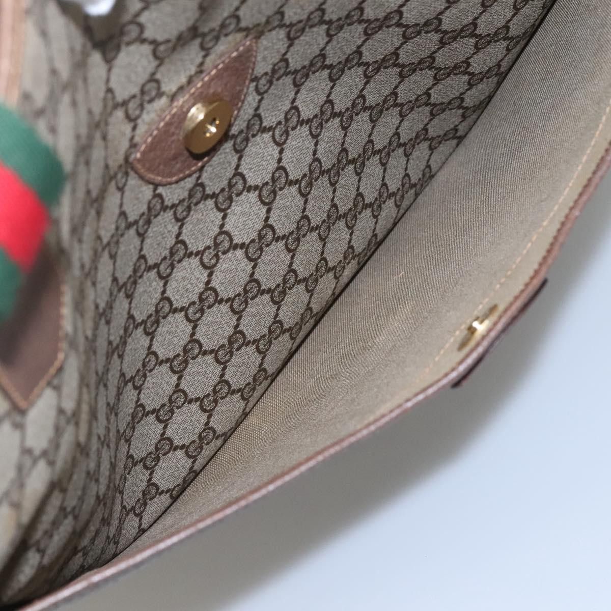 Gucci GUCCI GG Supreme Web Sherry Line Tote Bag Pvc Beige Green Size ONE SIZE - 19 Thumbnail