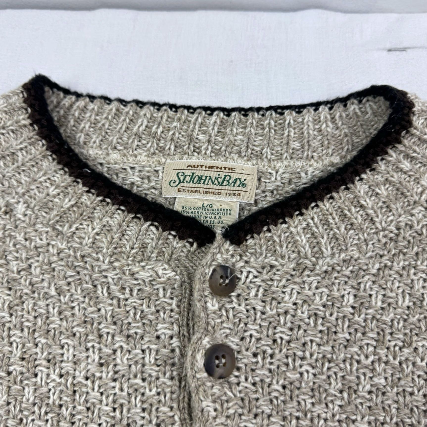 Vintage VINTAGE St John's Bay Brown Pullover Sweater Adult Large Crew Neck 90s Nature Mens Size US L / EU 52-54 / 3 - 4 Thumbnail