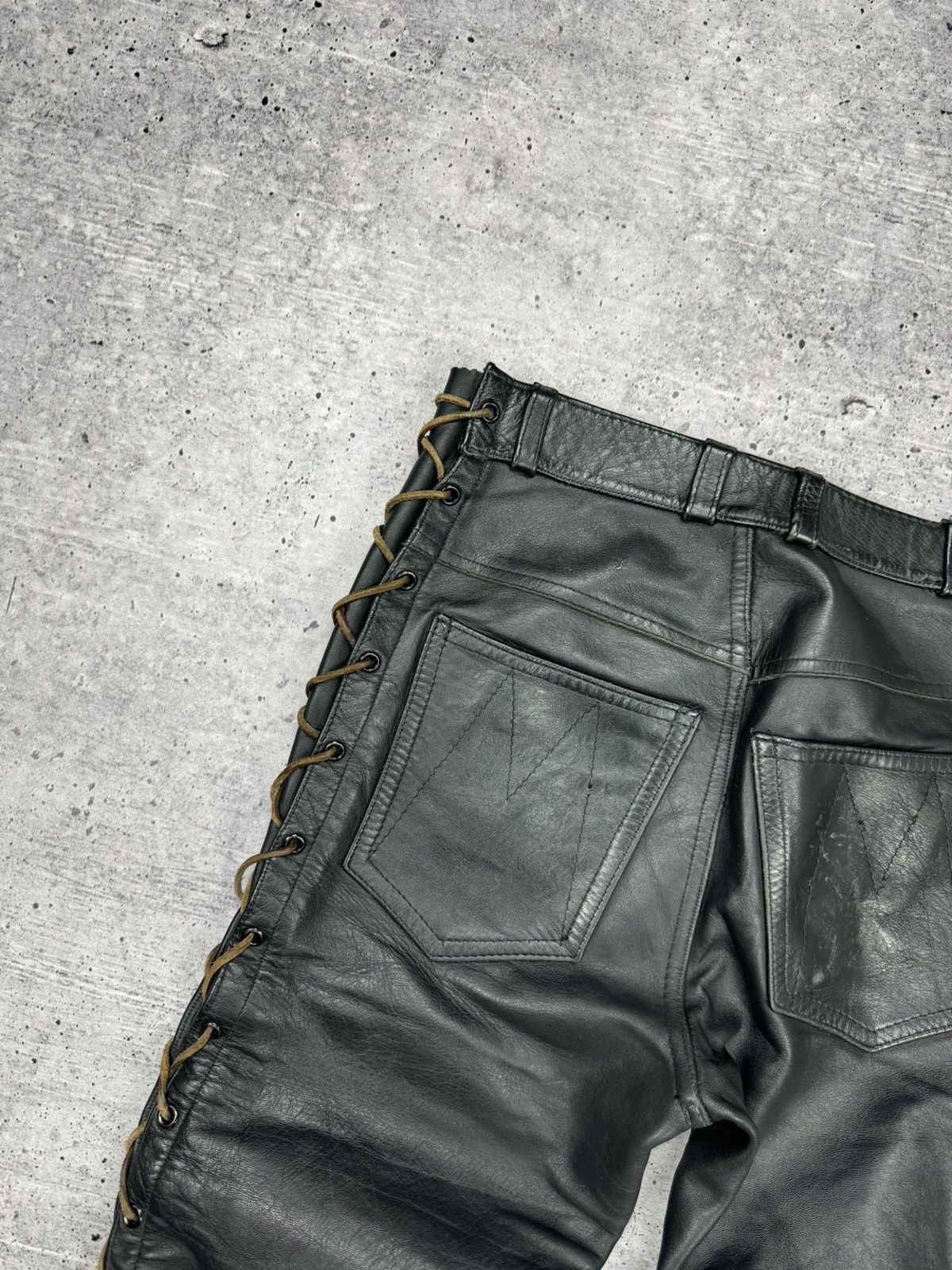 Genuine Leather × Vintage Vintage 90’s Y2K Style Casual Cowboy Genuine Leather Pants Size US 31 - 24 Thumbnail