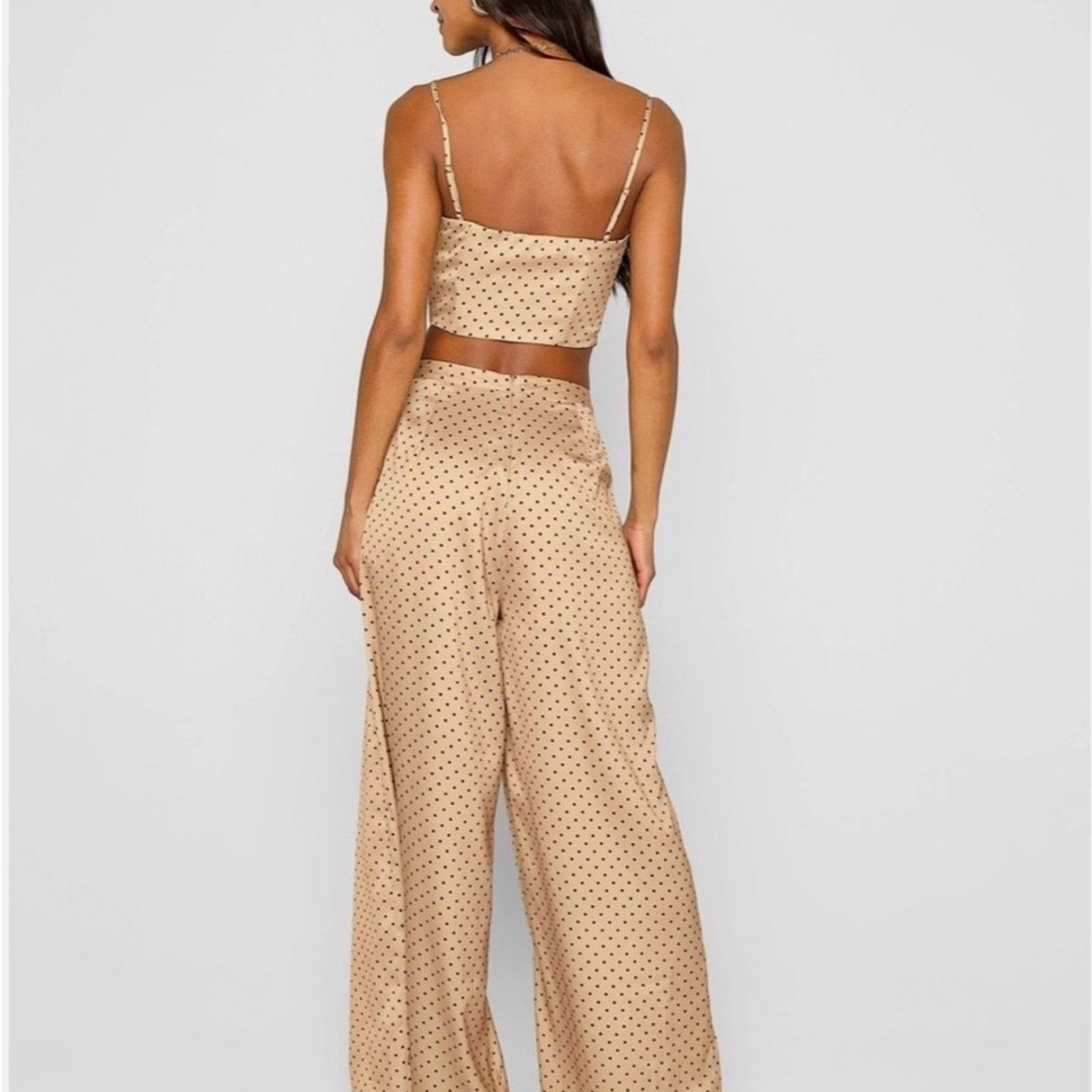 Other Stylish Tan Polka Dot Two-Piece Set Size 25" / US 0 / IT 36 - 2 Thumbnail