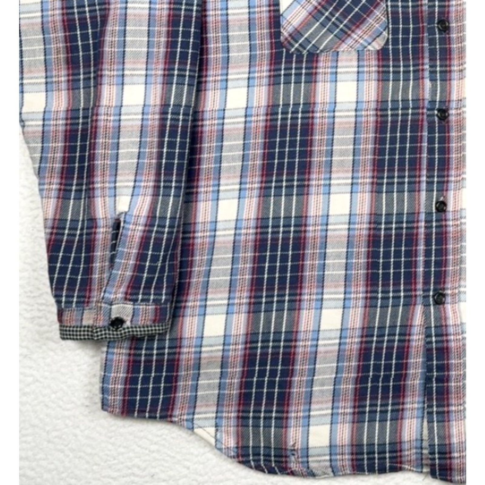 Vintage VINTAGE Five Brothers Plaid Button-Up Shirt Heavy Thick Blue Red White 2XL Mens Long Sleeve Button-Up Shirt - 2XL, Blue Red White, Vintage, Mens Size US XXL / EU 58 / 5 - 4 Thumbnail